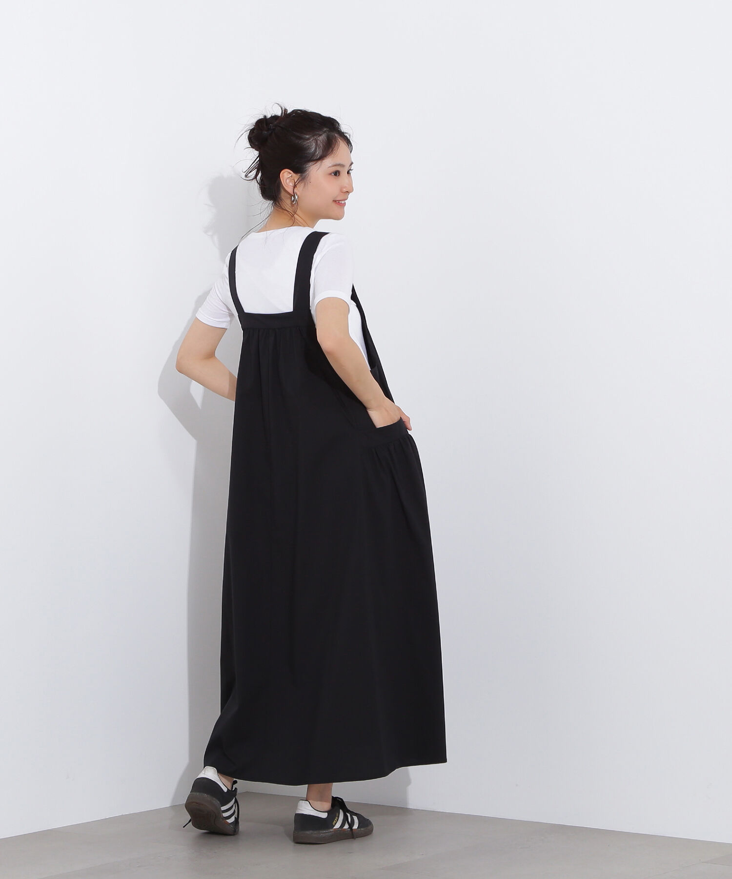  「ワイドストラップジャンパースカート」|ワンピース|