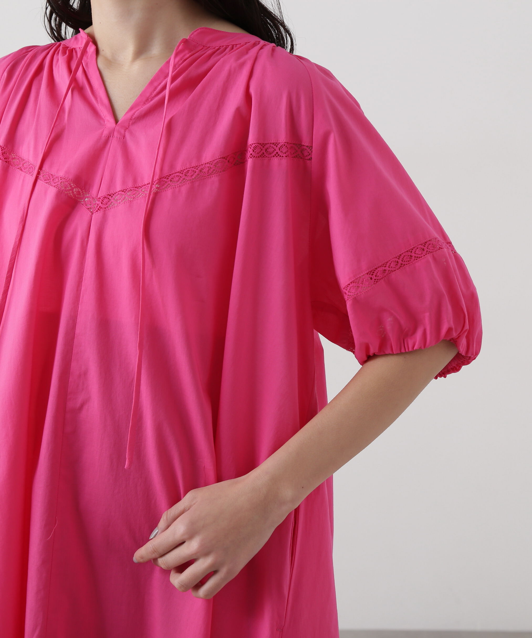  「レースコットンワンピース」|ワンピース|