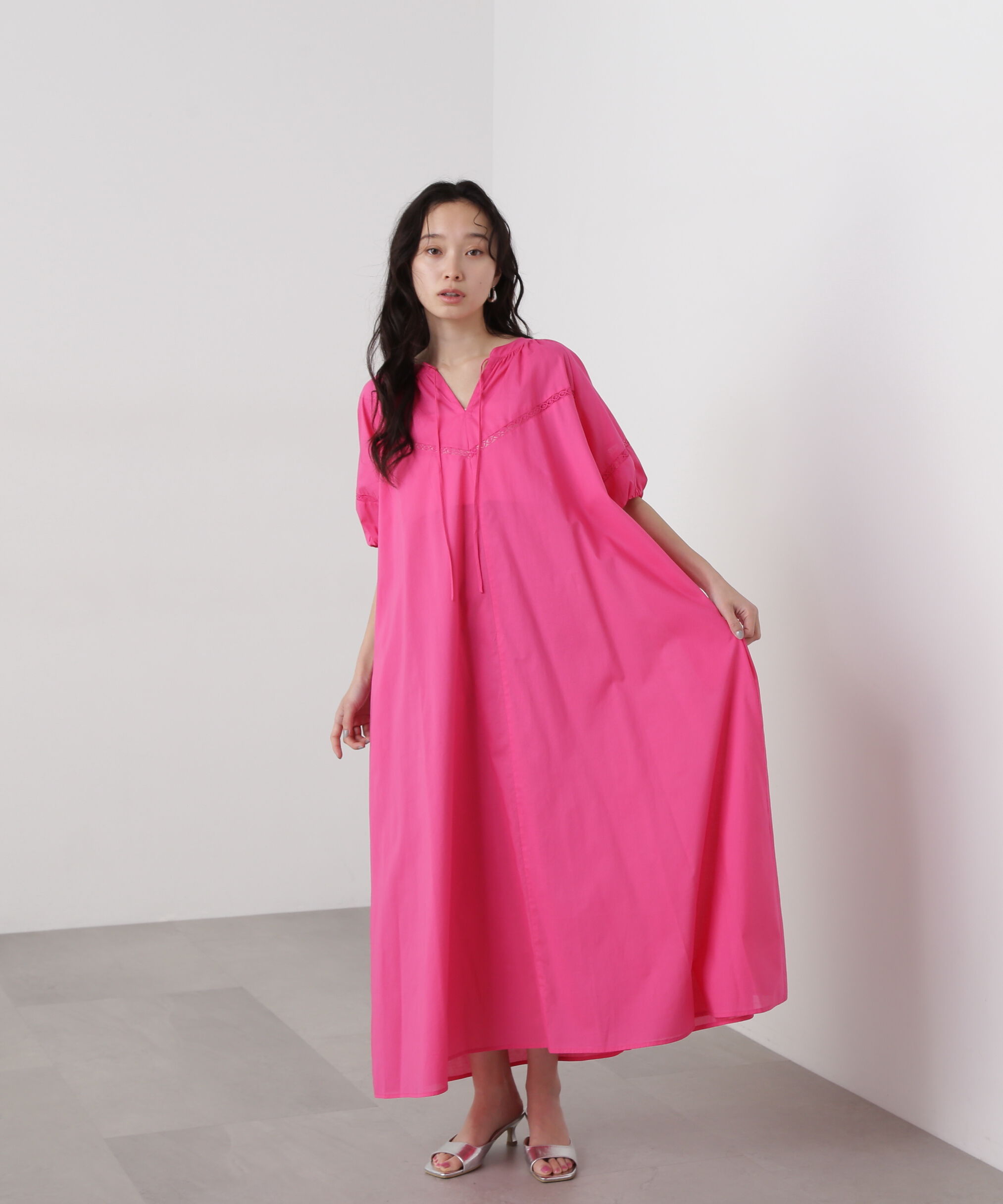  「レースコットンワンピース」|ワンピース|