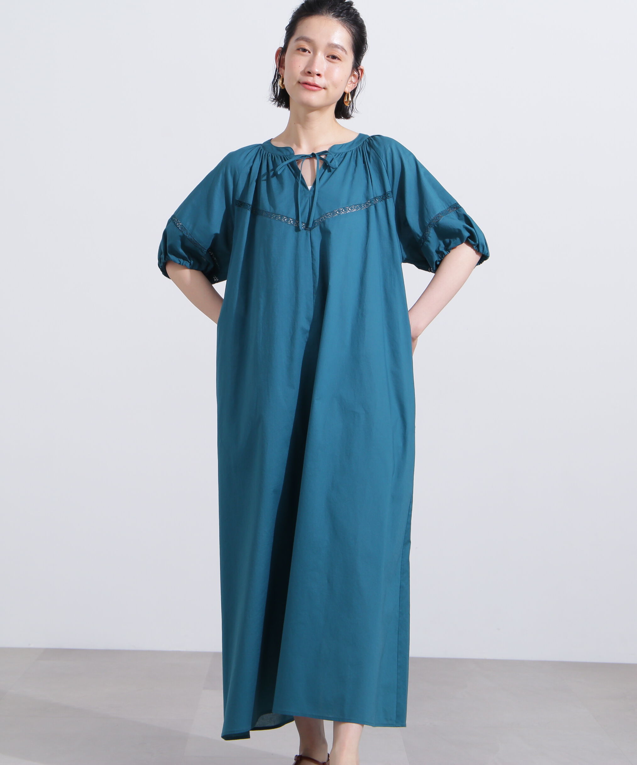  「レースコットンワンピース」|ワンピース|