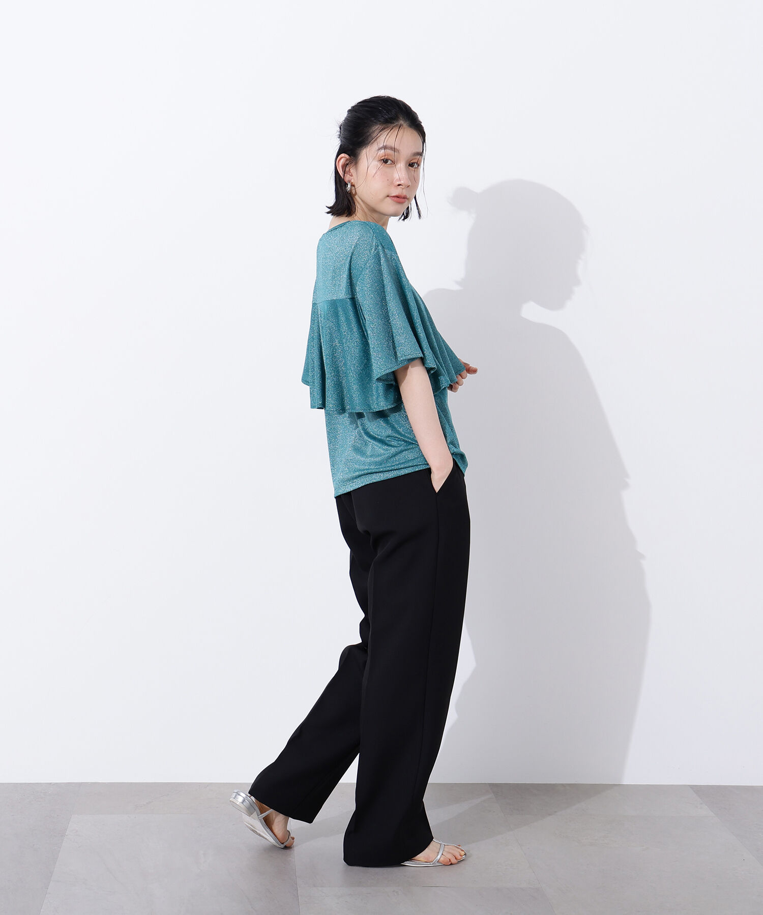  「ラメドレープカットソー」|Tシャツ・カットソー|