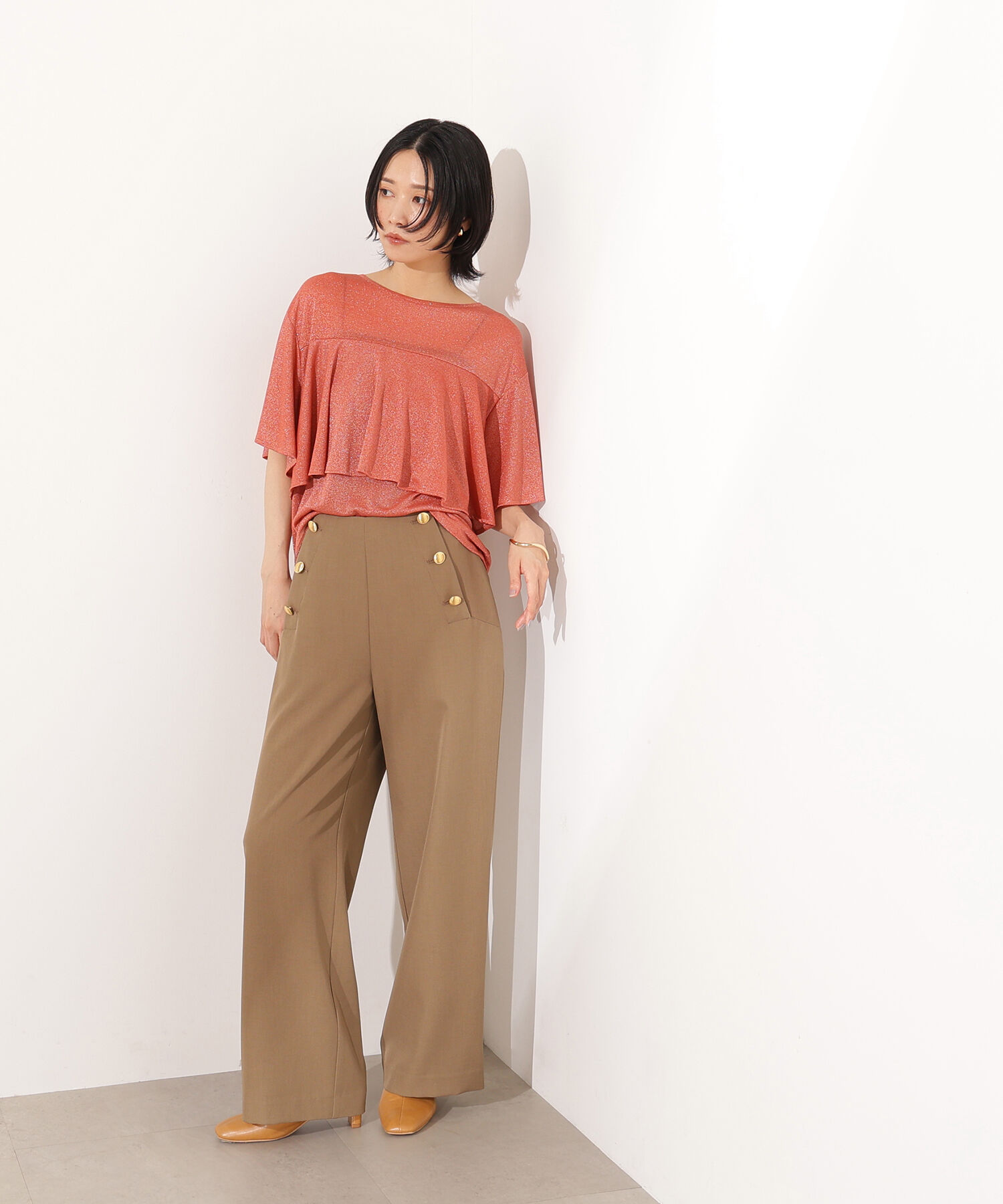  「ラメドレープカットソー」|Tシャツ・カットソー|