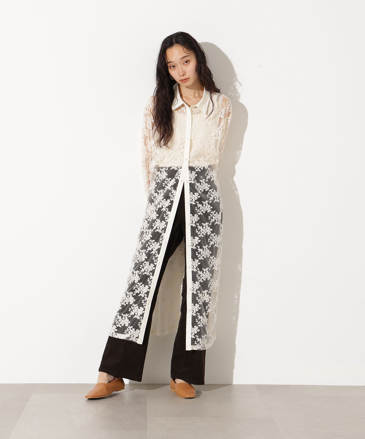  「レースクレリックシャツワンピース」|ワンピース|