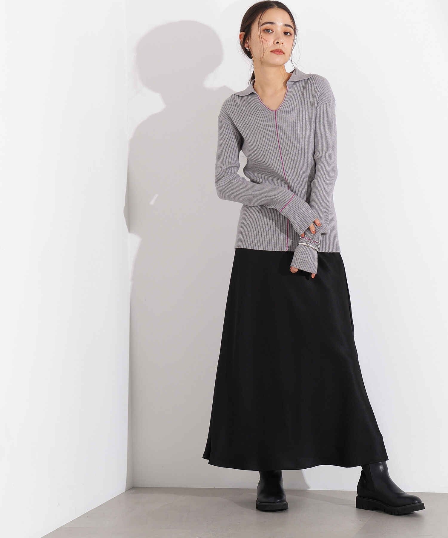  「ラインスキッパーリブニット」|ニット・セーター|