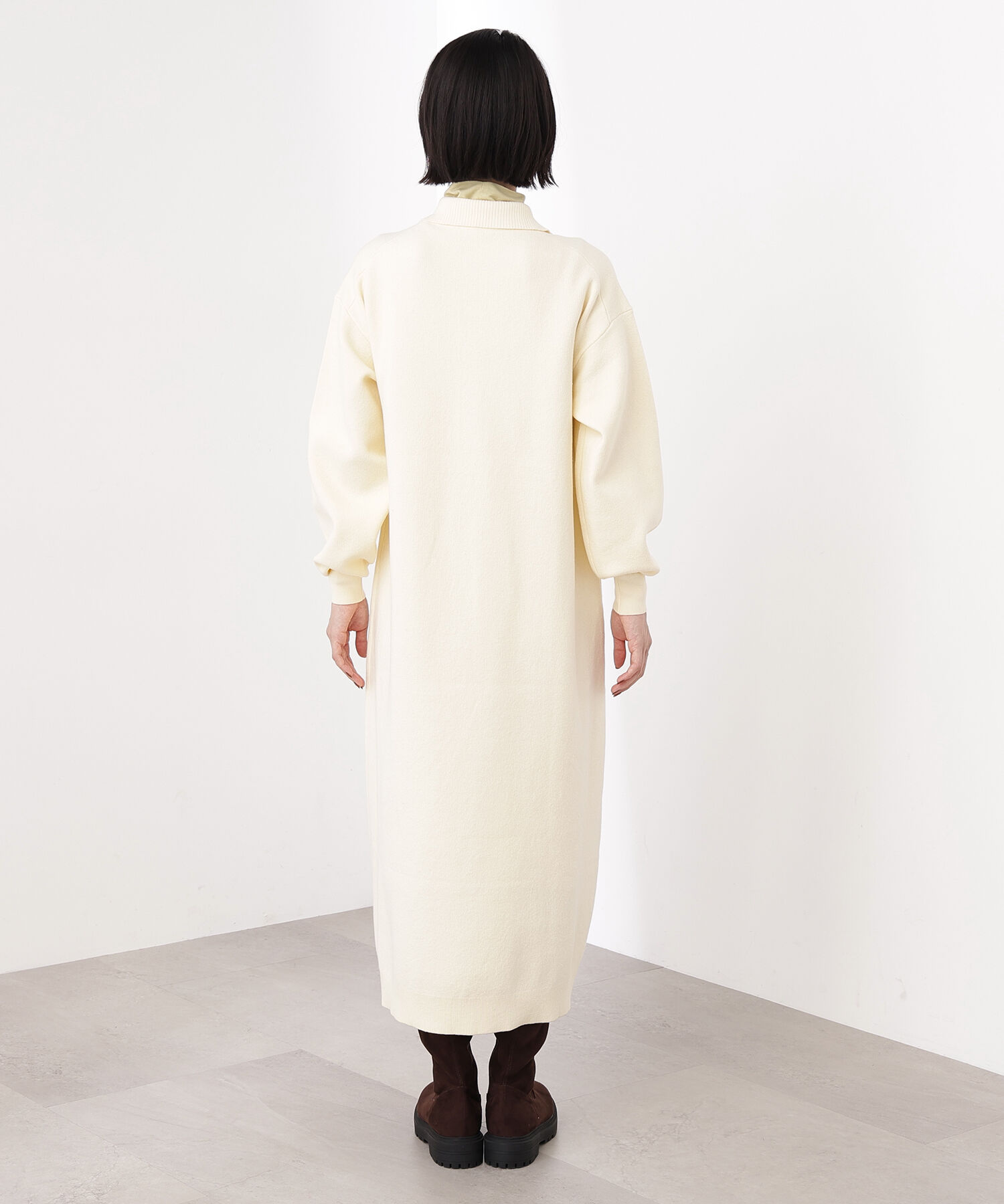  「スキッパーネックニットワンピース」|スカート|