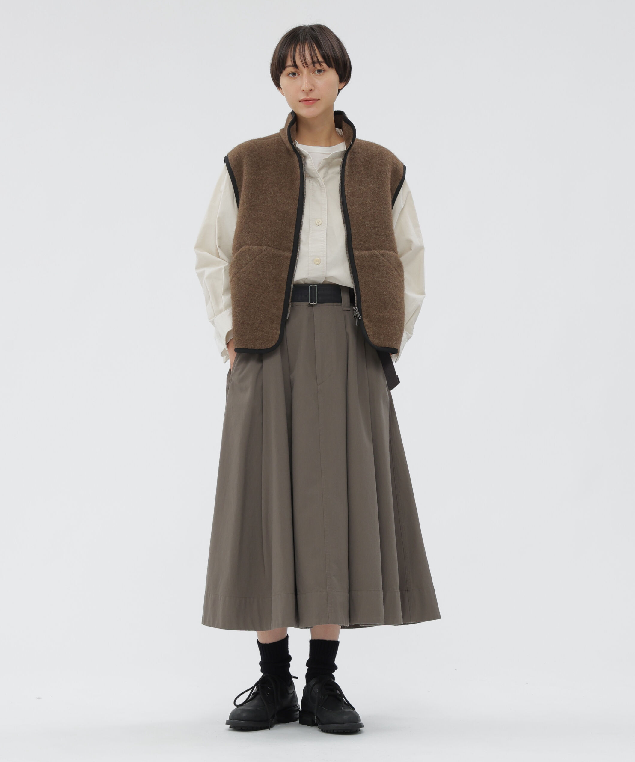 MHL.「WOOL COTTON TWILL SKIRT」|スカート|