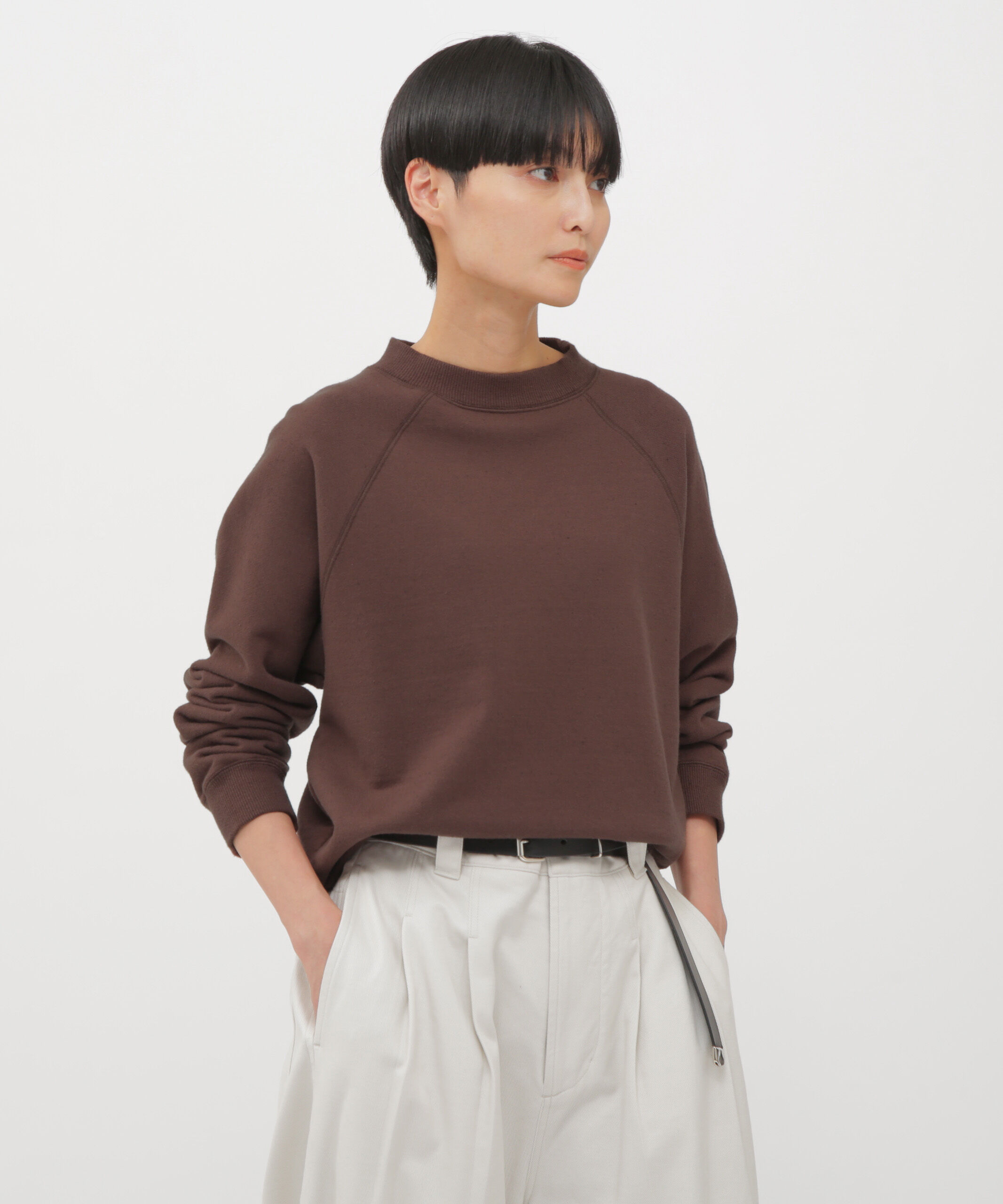 MHL.「UPCYCLED LOOPBACK JERSEY TOP」|Tシャツ・カットソー|BROWN
