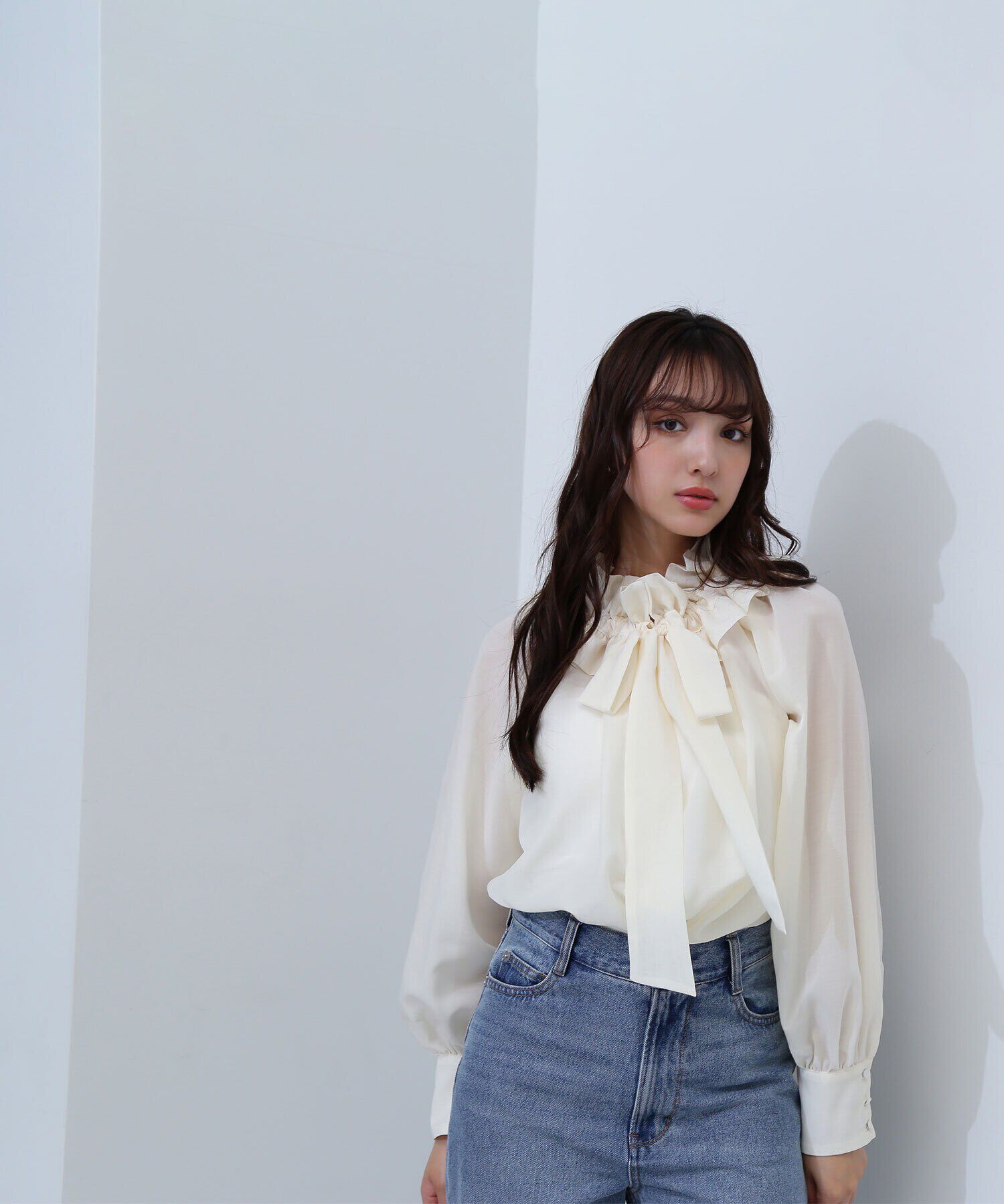  「ダブルフリルボウブラウス　24AW」|シャツ・ブラウス|オフ1