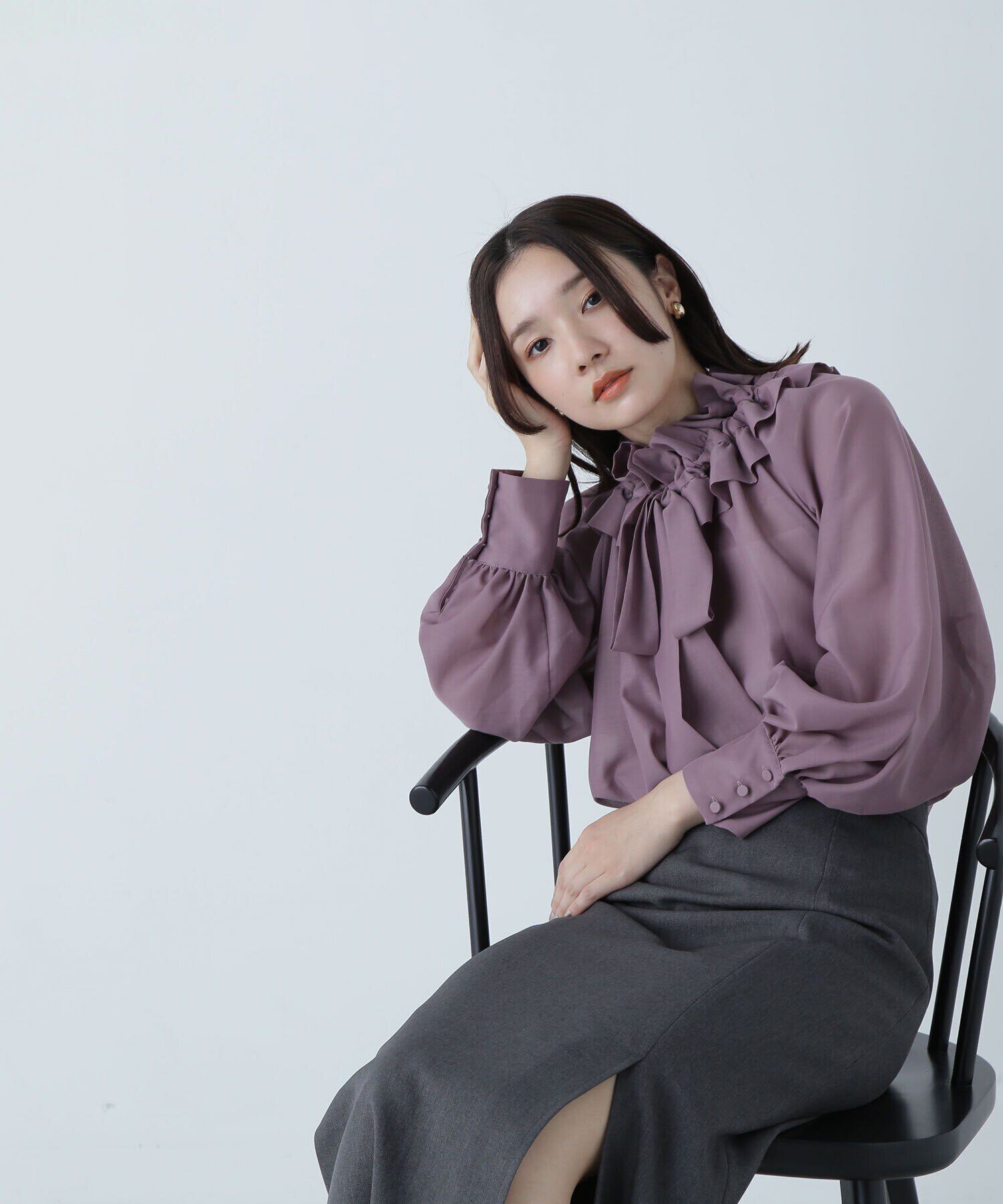  「ダブルフリルボウブラウス　24AW」|シャツ・ブラウス|モーヴラベン