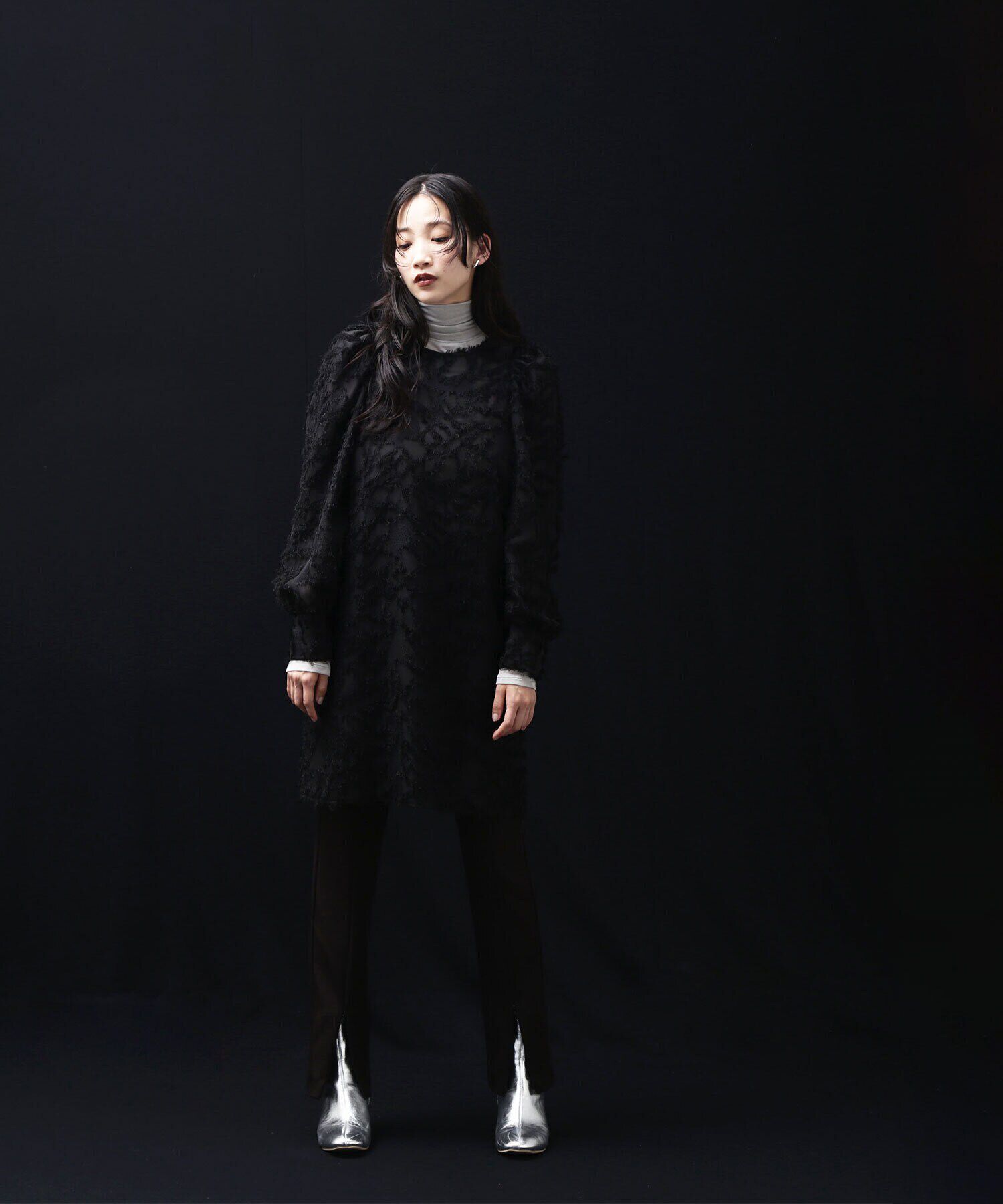  「フリンジジャガードミニワンピース」|ワンピース|