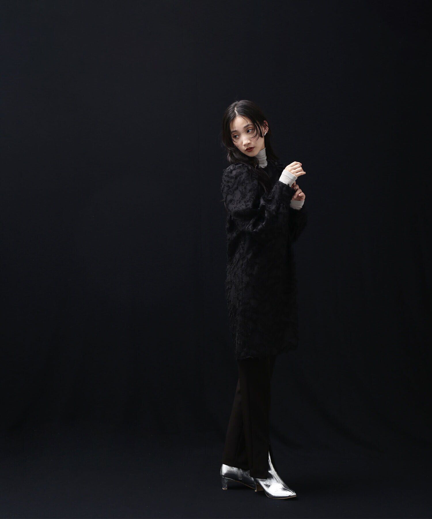  「フリンジジャガードミニワンピース」|ワンピース|