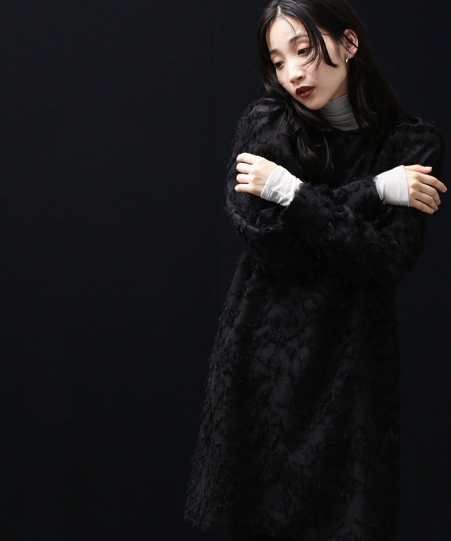  「フリンジジャガードミニワンピース」|ワンピース|