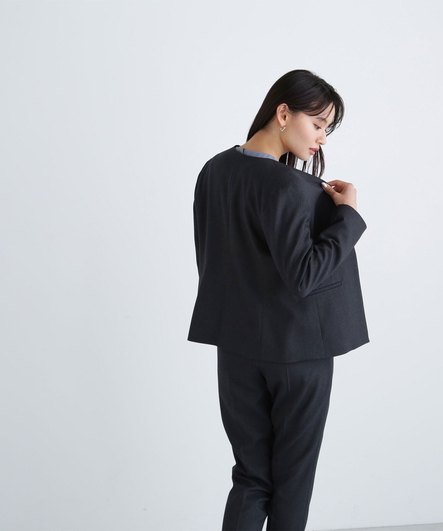  「＜ウーステッドライクツイルセットアップ＞ノーカラージャケット」|その他|