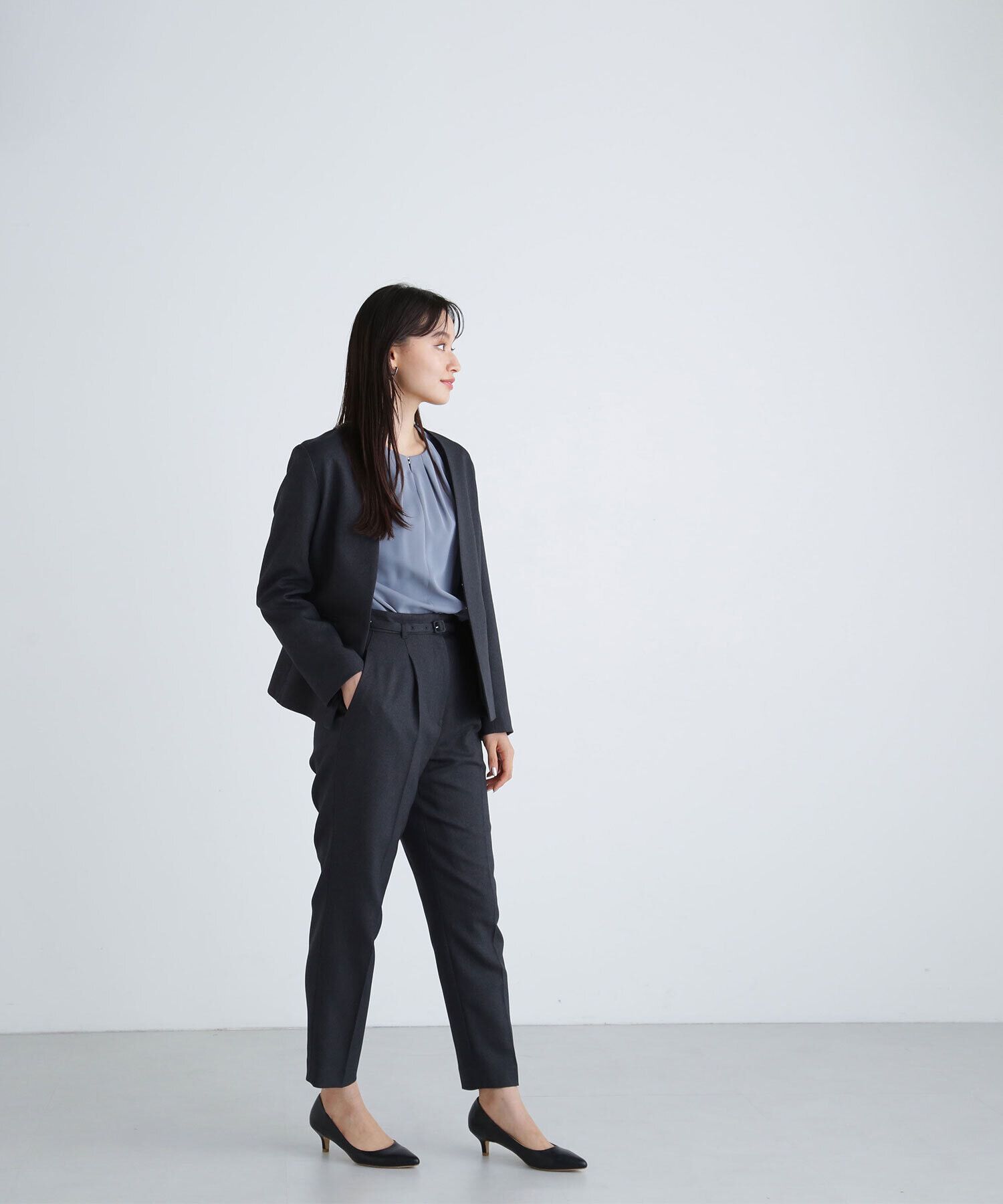  「＜ウーステッドライクツイルセットアップ＞ノーカラージャケット」|その他|