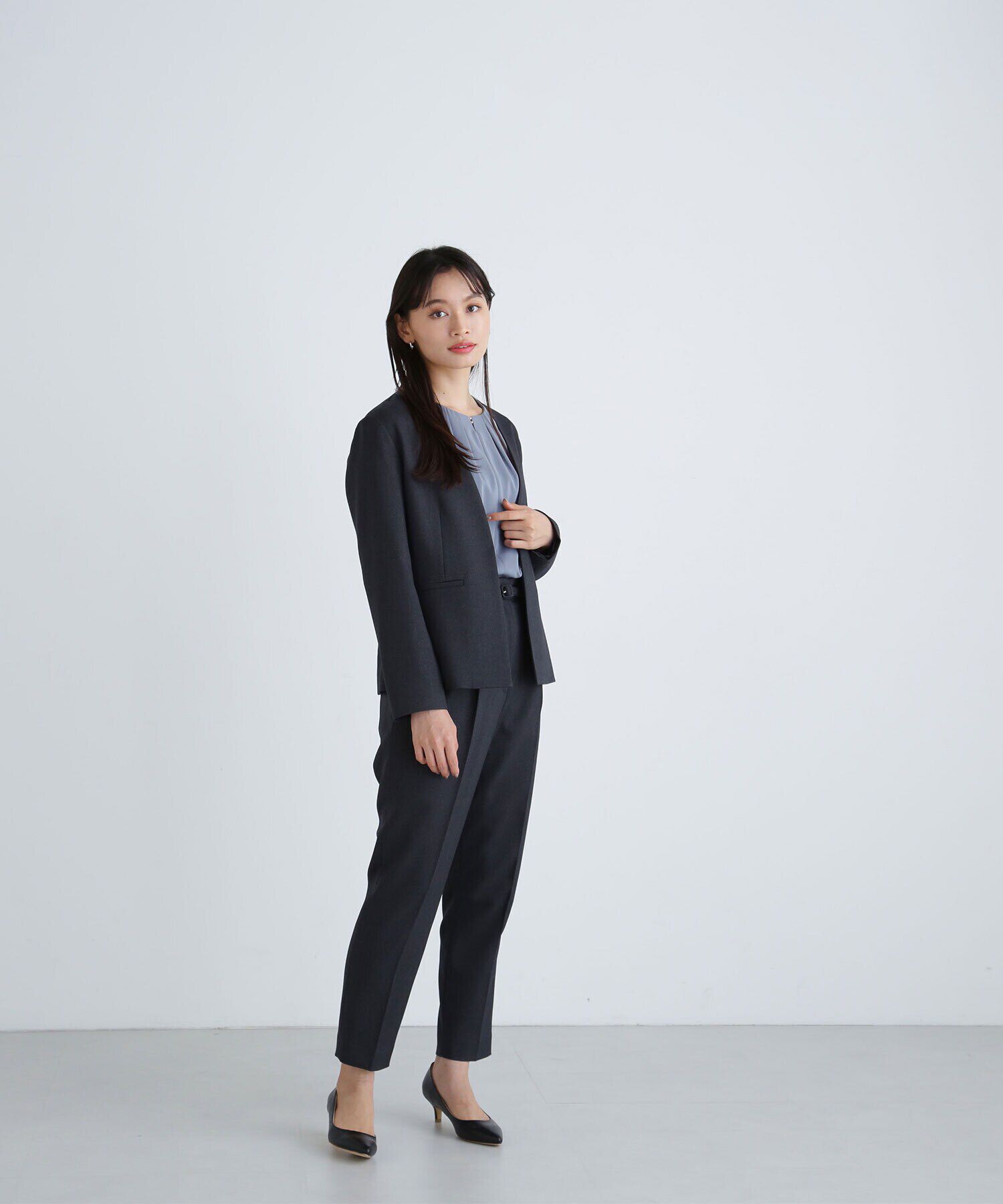  「＜ウーステッドライクツイルセットアップ＞ノーカラージャケット」|その他|