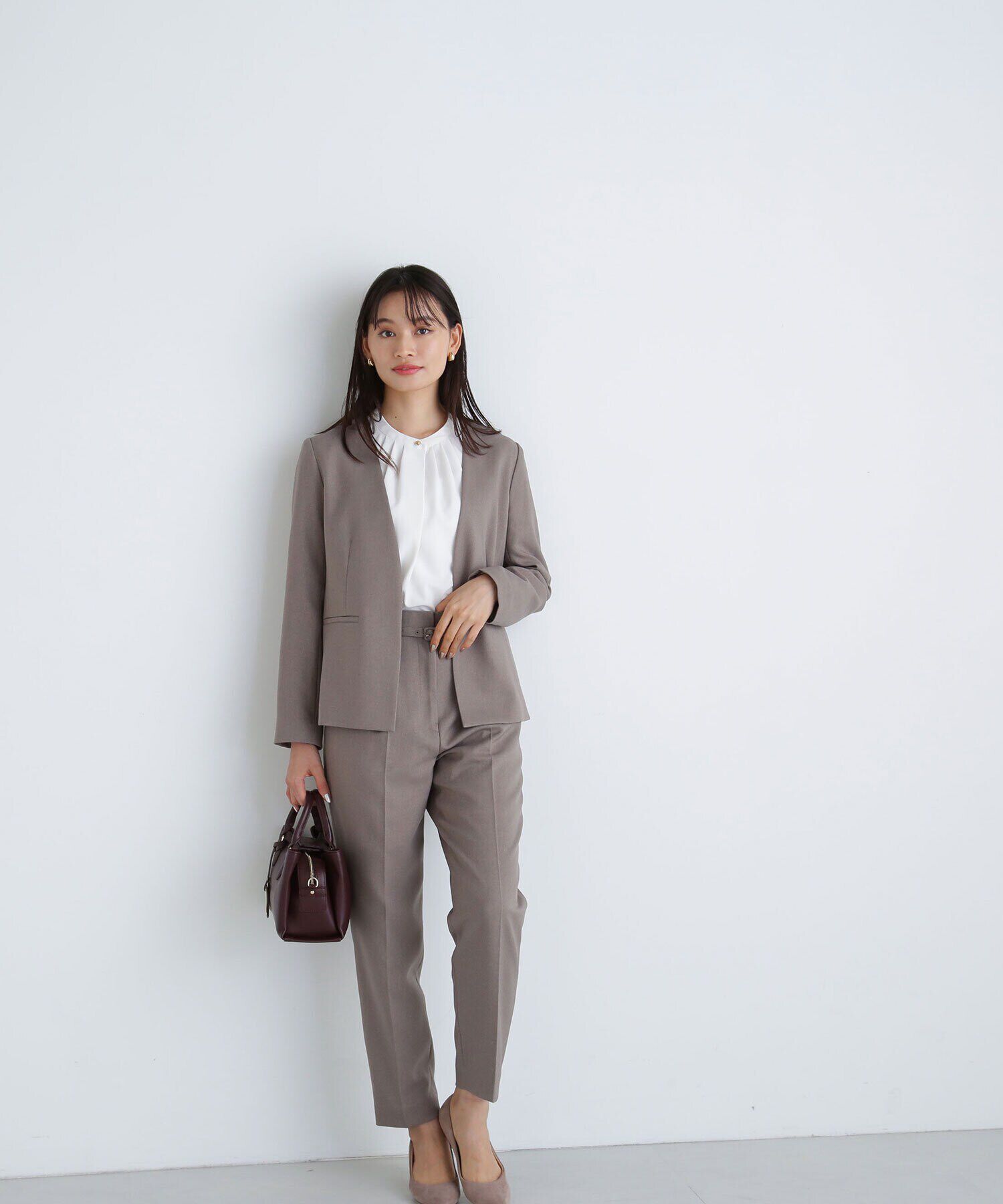  「＜ウーステッドライクツイルセットアップ＞ノーカラージャケット」|その他|