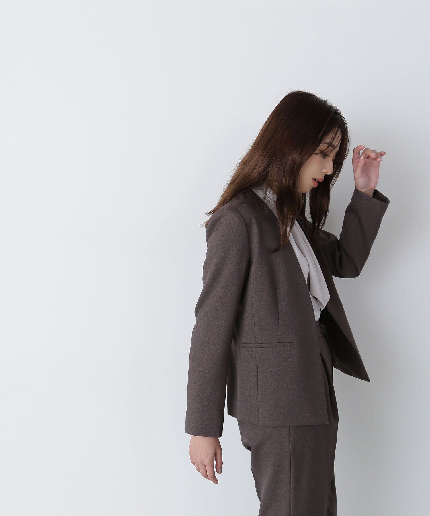  「＜ウーステッドライクツイルセットアップ＞ノーカラージャケット」|その他|