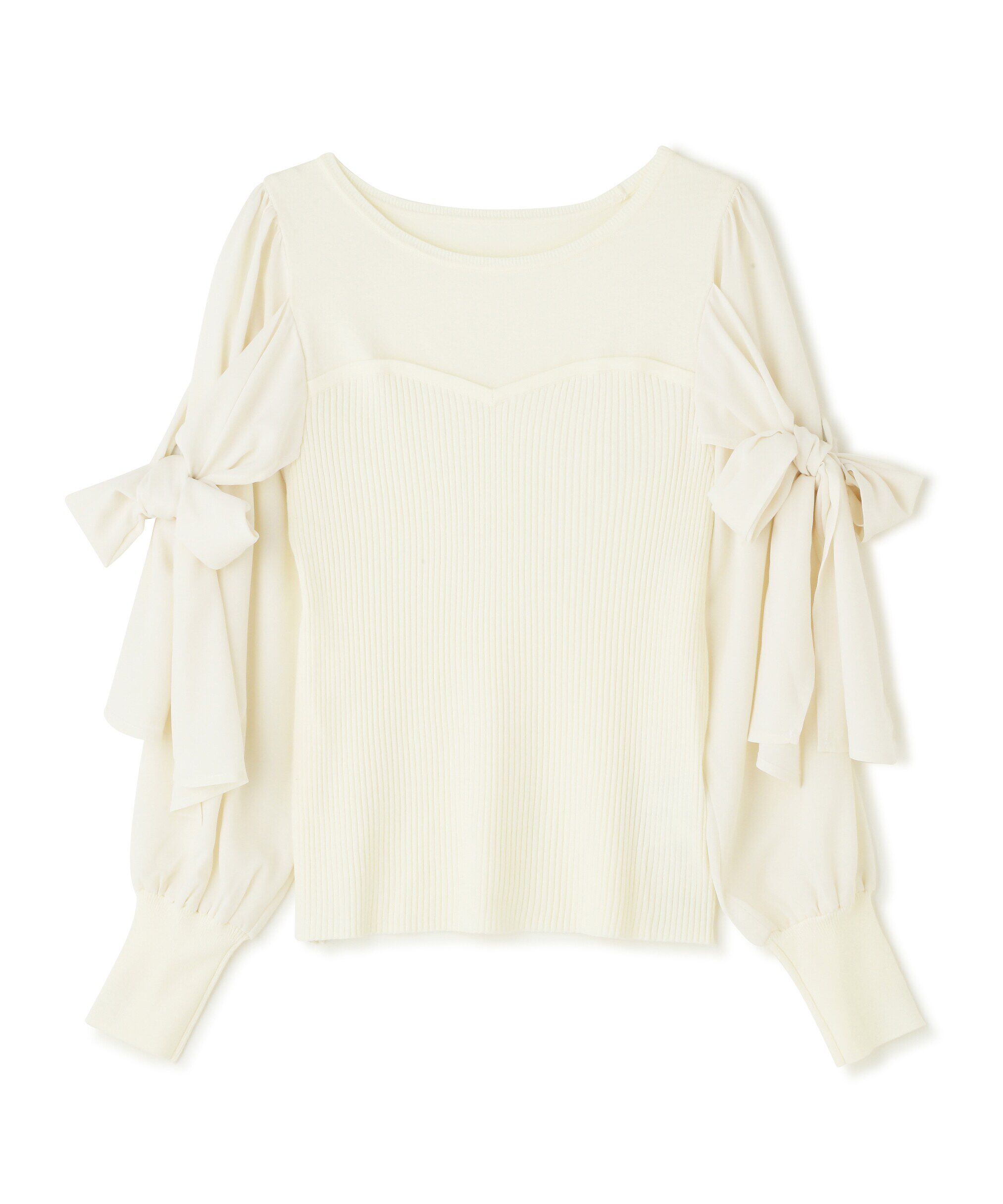  「リボンスリーブドッキングニット　24AW」|ニット・セーター|