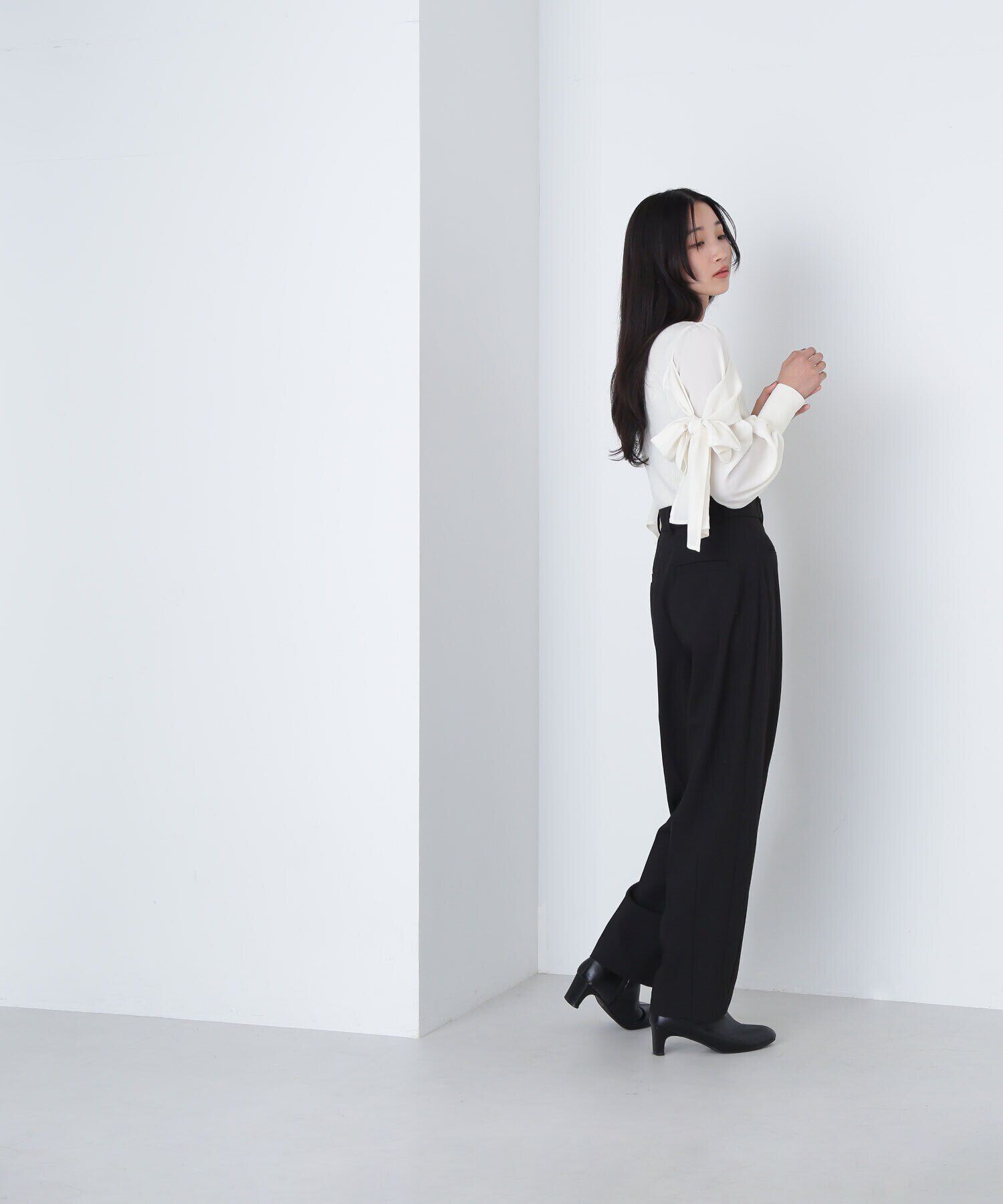  「リボンスリーブドッキングニット　24AW」|ニット・セーター|