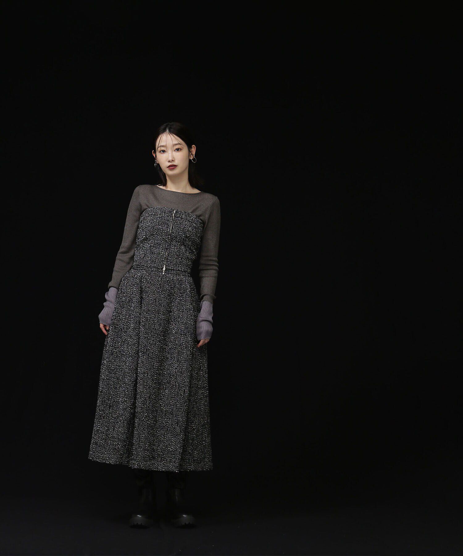  「ツイードコクーンスカート」|スカート|モノトーンミ 2