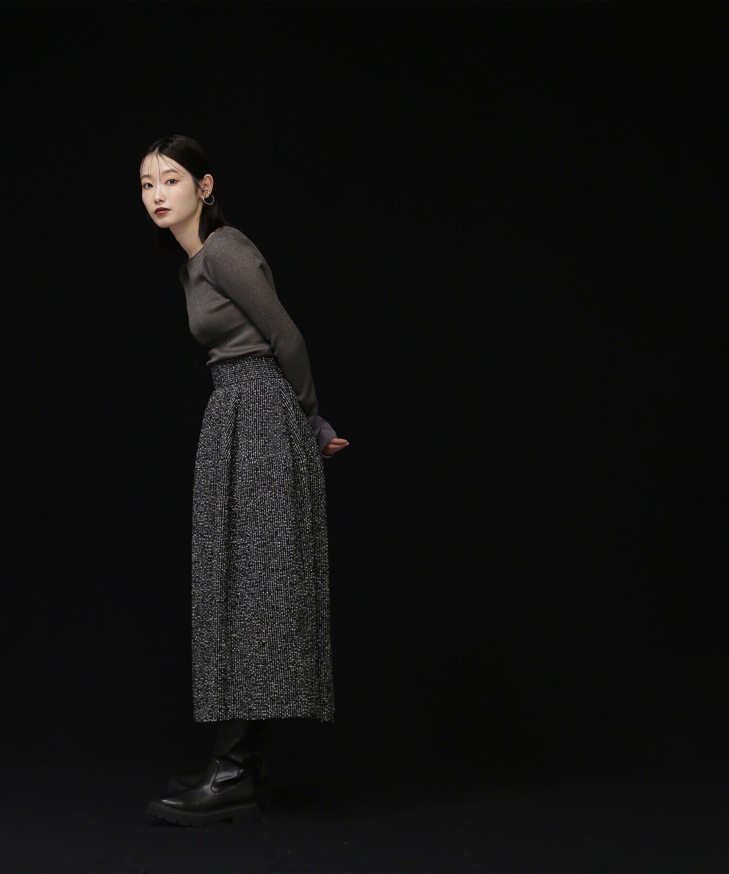  「ツイードコクーンスカート」|スカート|