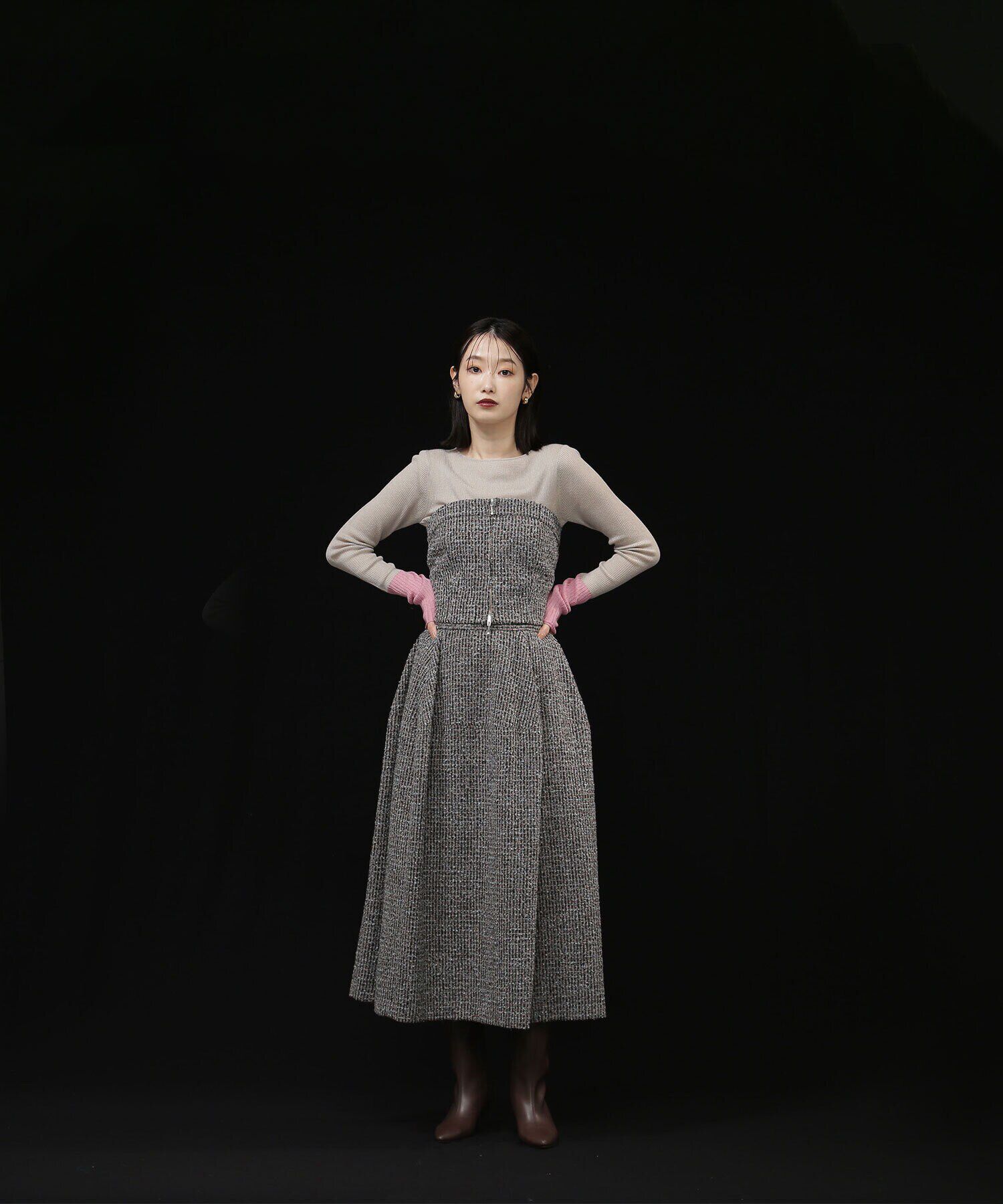  「ツイードコクーンスカート」|スカート|