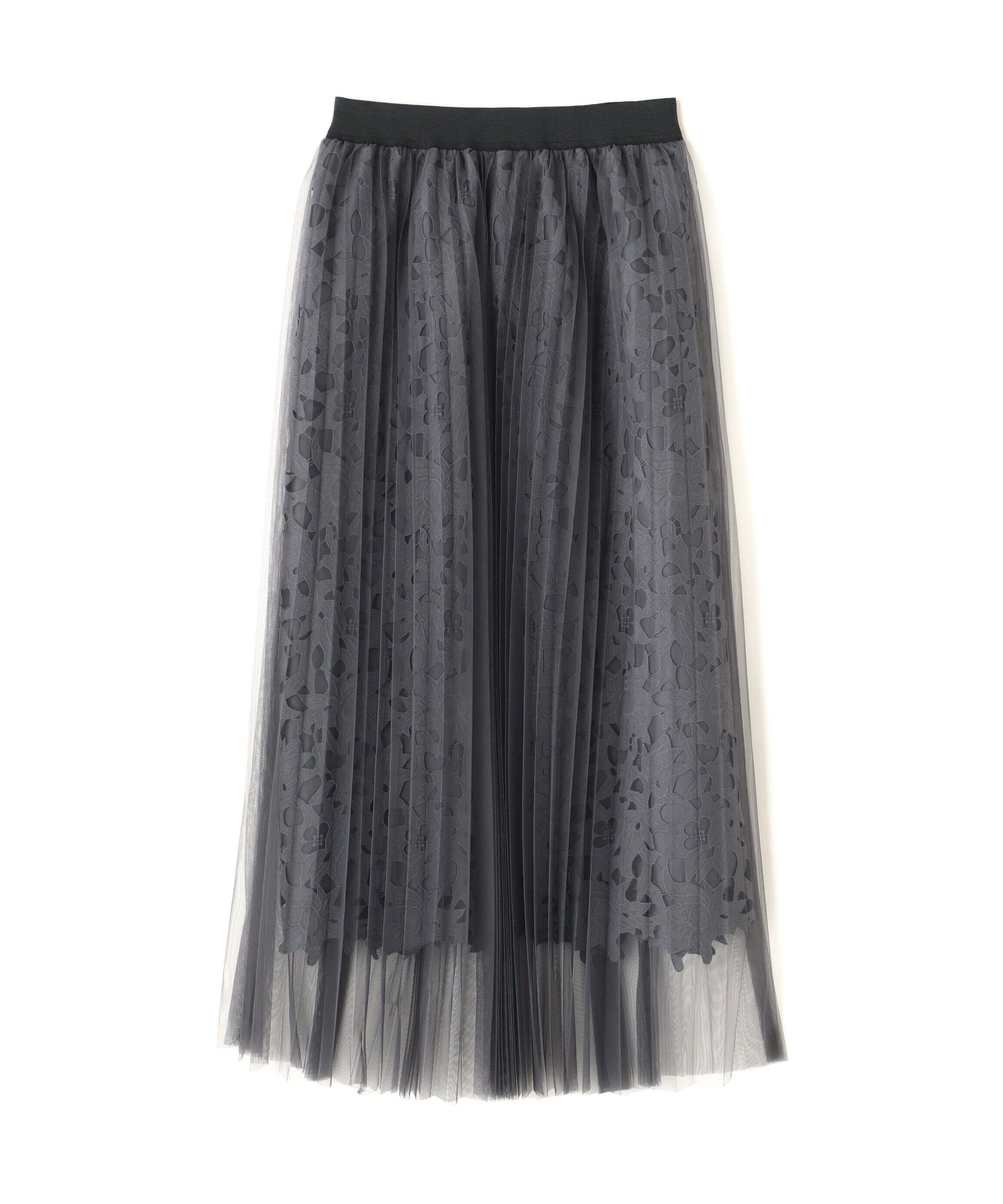  「レースレイヤードチュールスカート」|スカート|