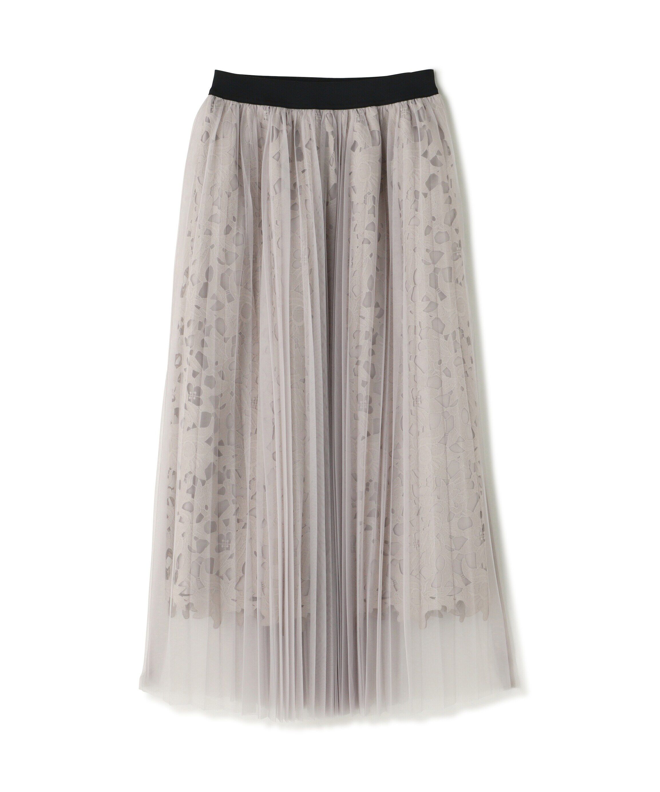  「レースレイヤードチュールスカート」|スカート|