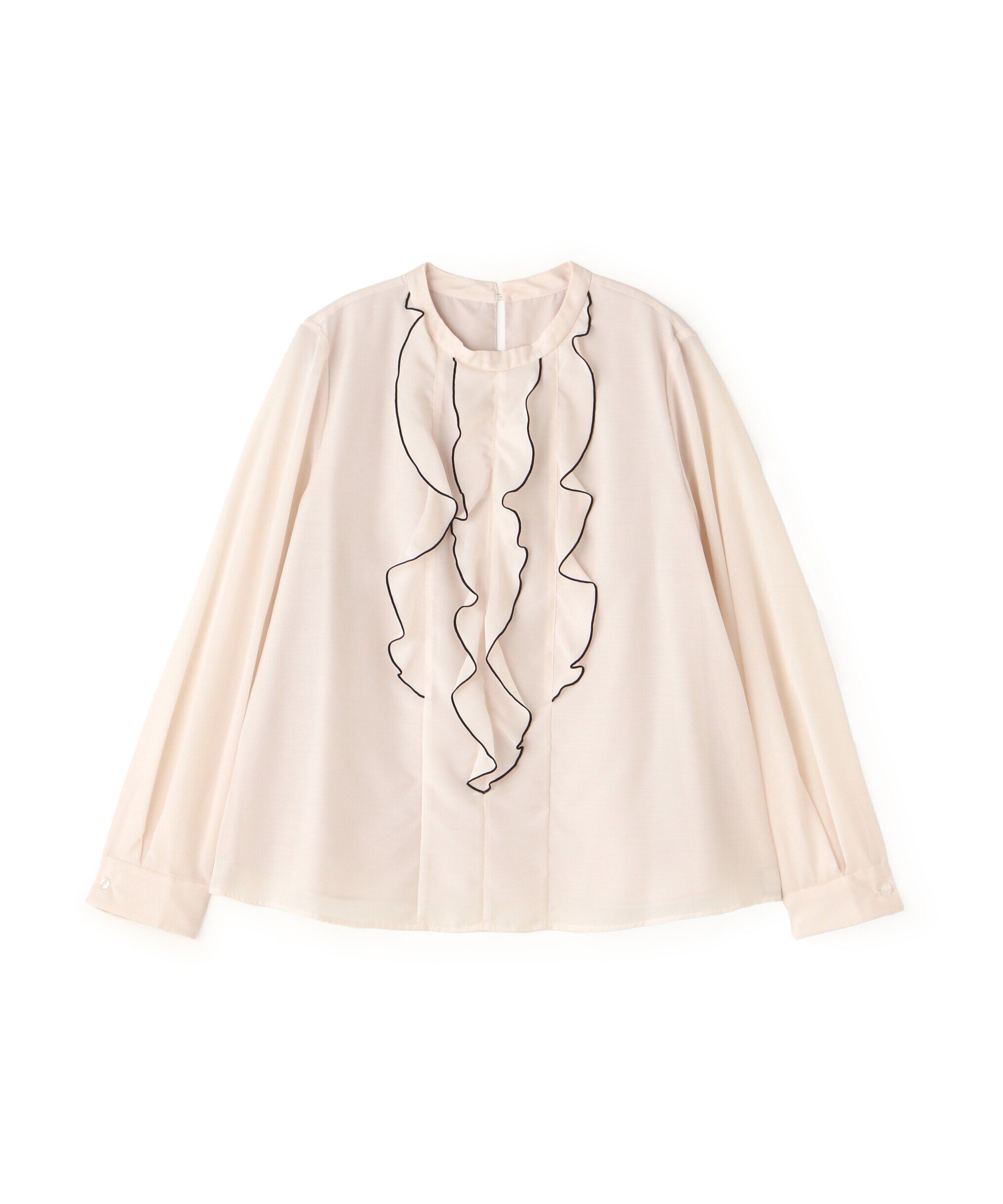  「バイカラーフリルラインブラウス」|シャツ・ブラウス|