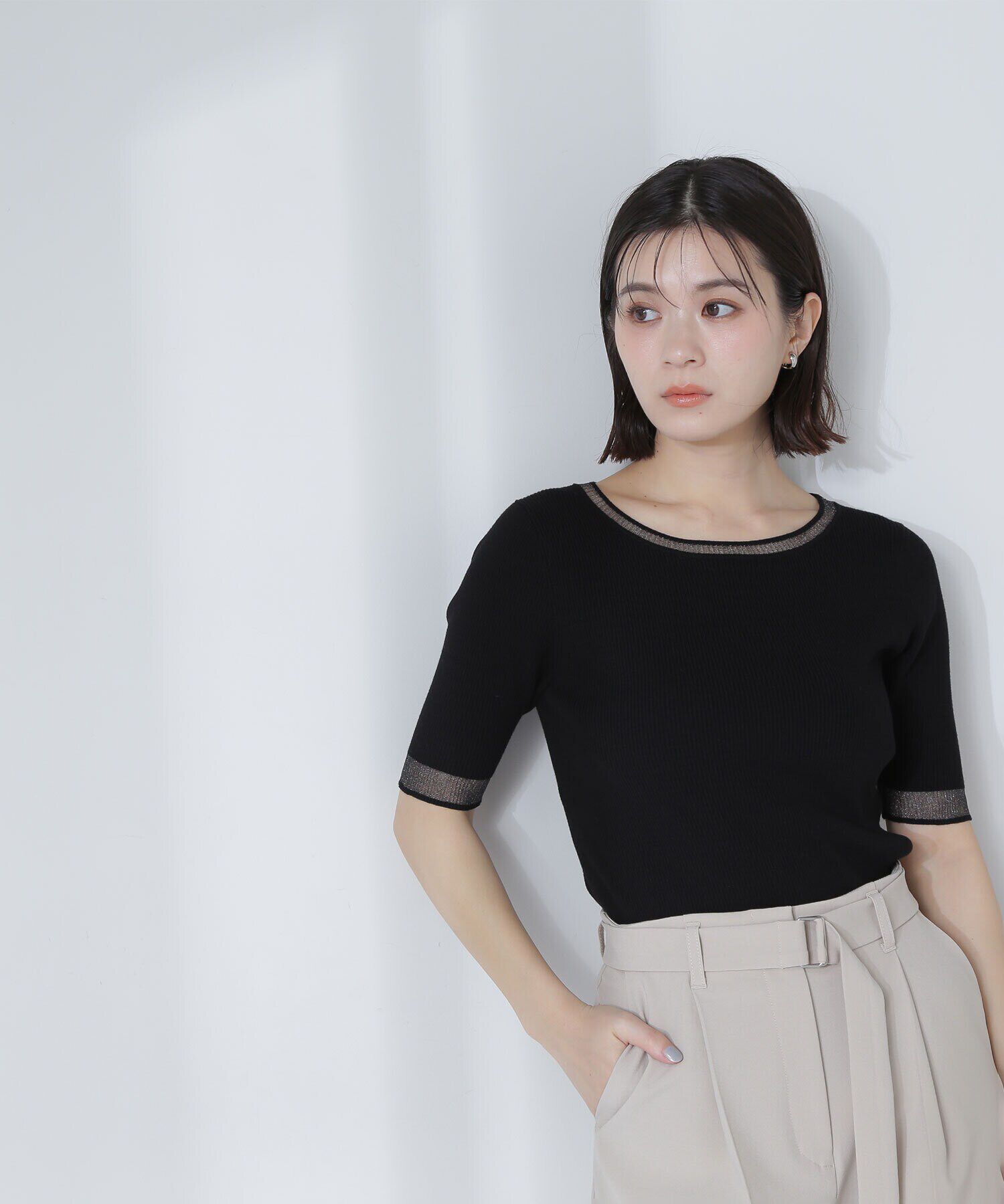  「シアースリーブリブニット」|ニット・セーター|