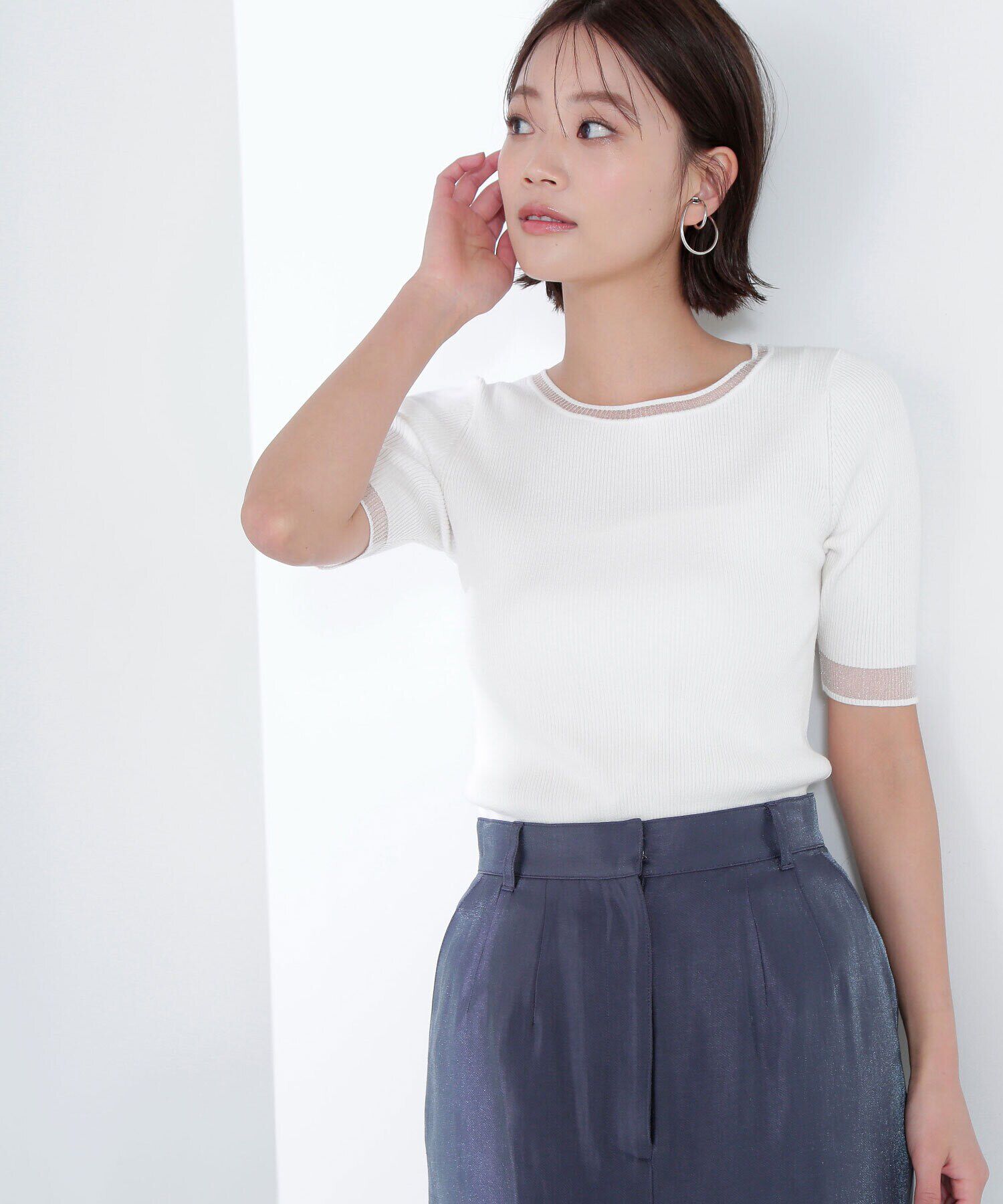  「シアースリーブリブニット」|ニット・セーター|