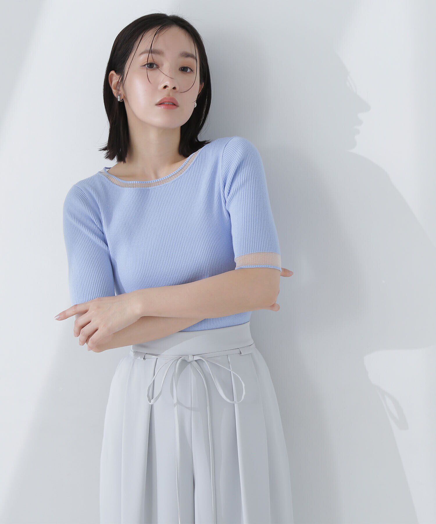  「シアースリーブリブニット」|ニット・セーター|