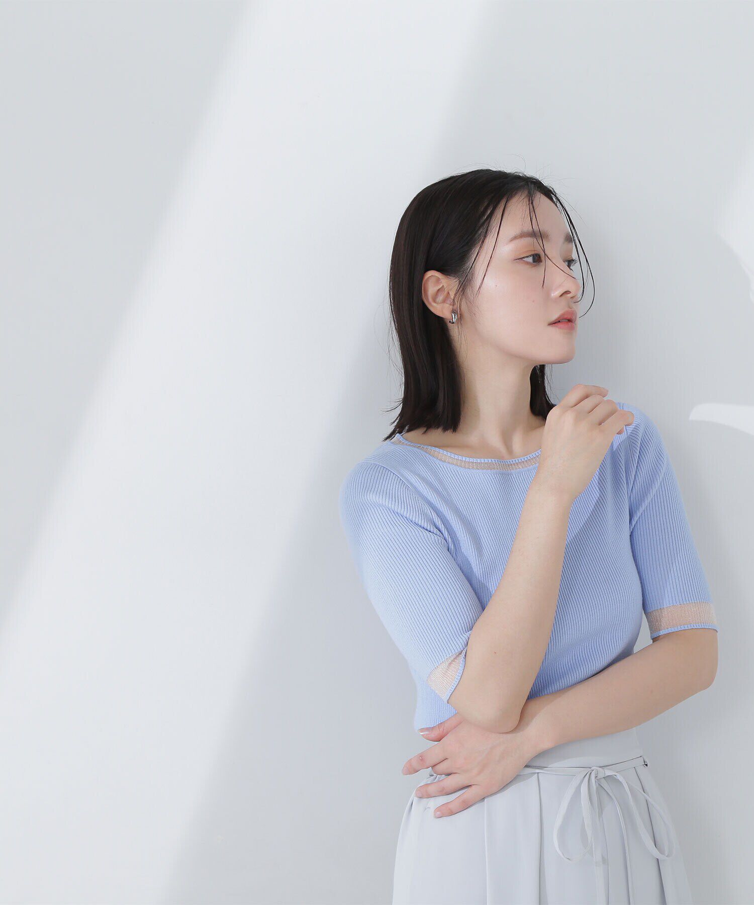  「シアースリーブリブニット」|ニット・セーター|