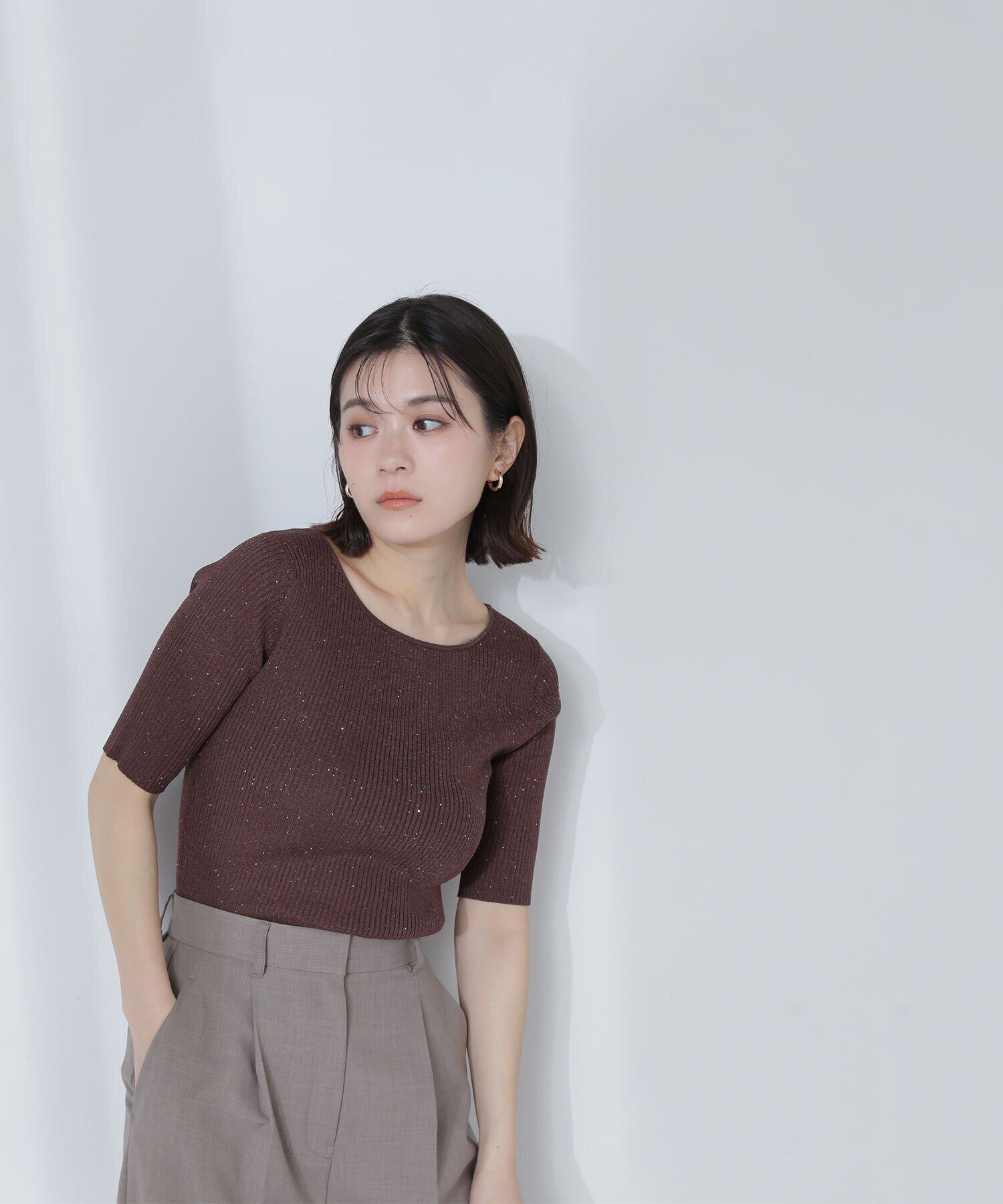  「スパンコールリブニット」|ニット・セーター|