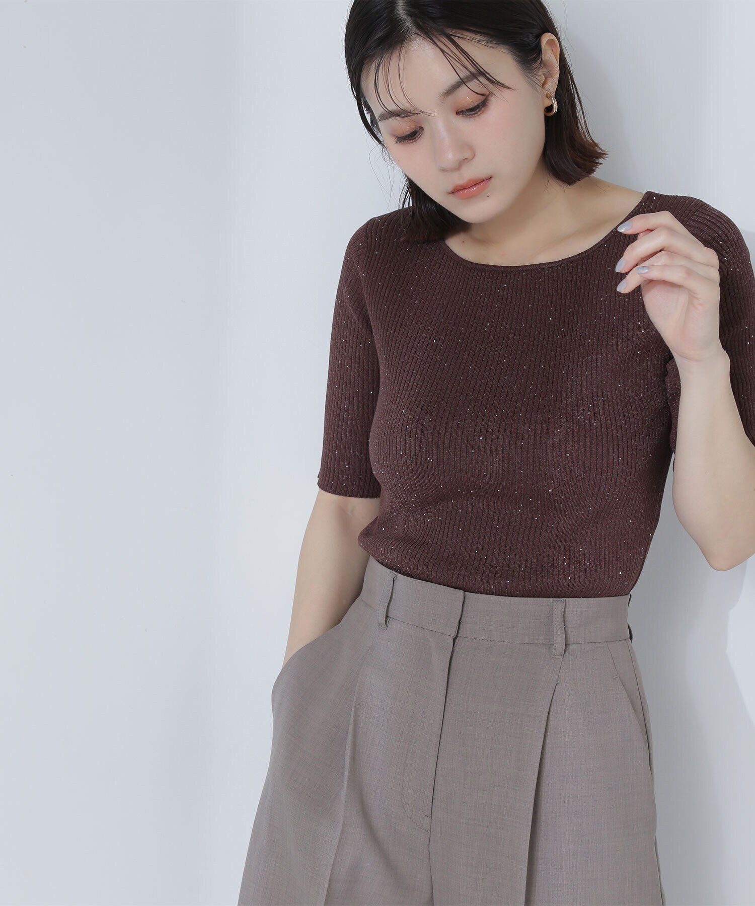  「スパンコールリブニット」|ニット・セーター|