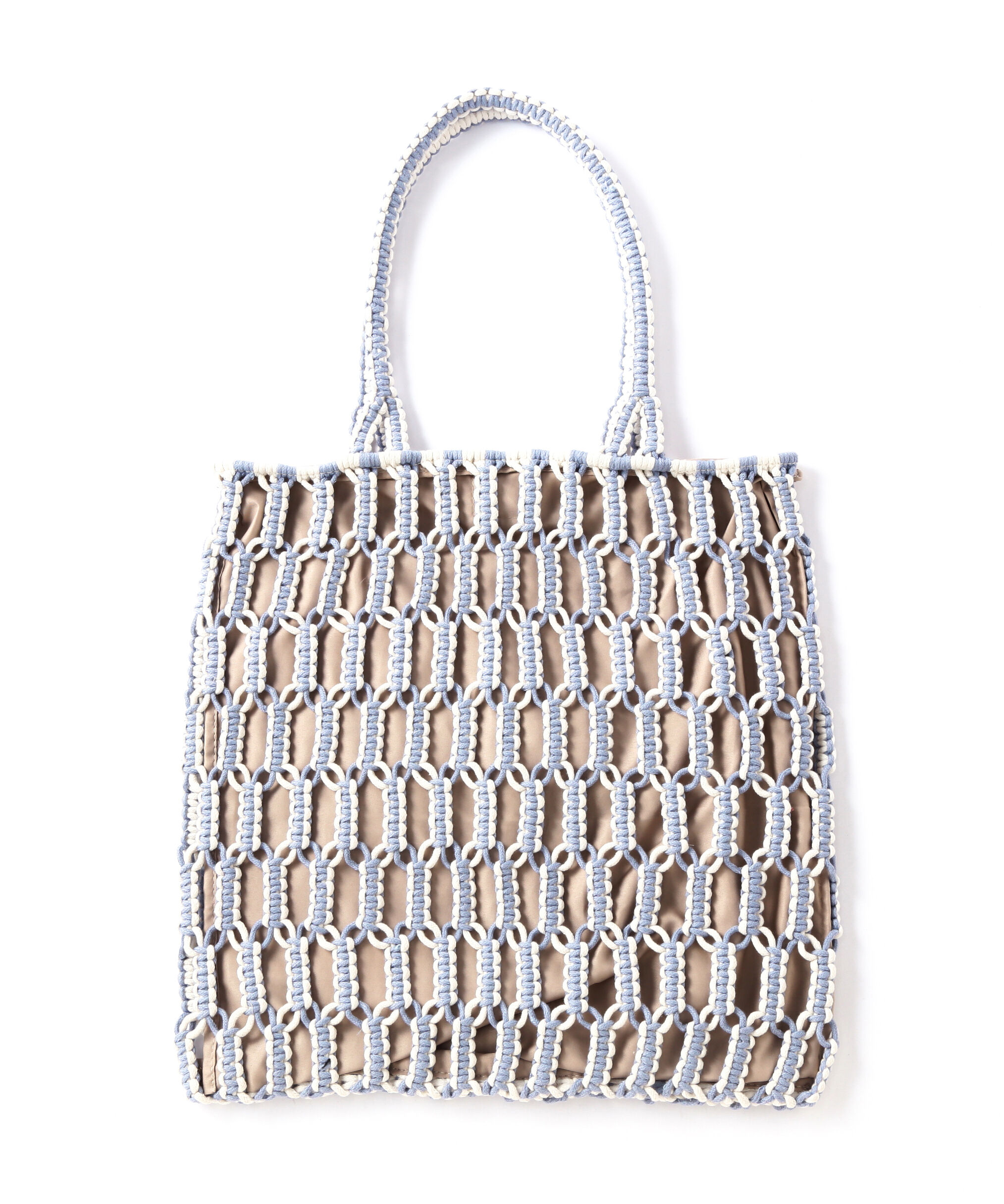  「バイカラーマクラメトートバッグ」|トートバッグ|