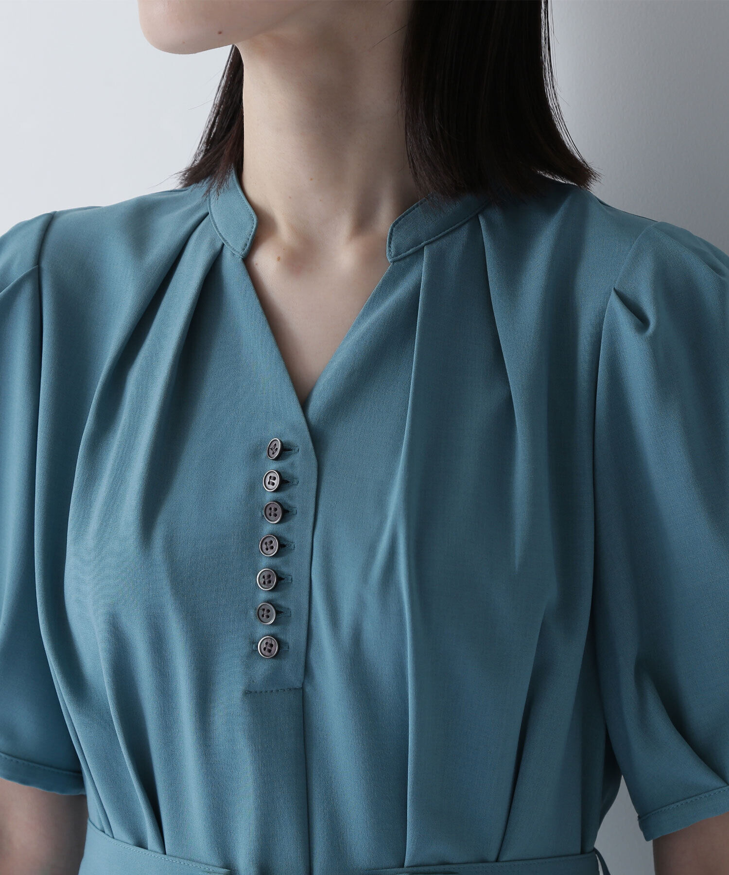  「リネンライクベルテッドワンピース」|ワンピース|