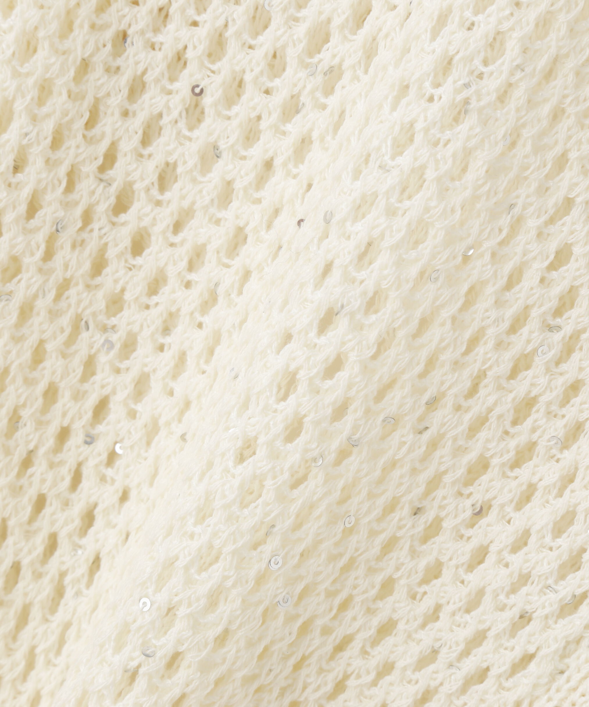  「スパンコールメッシュポロニット」|ニット・セーター|