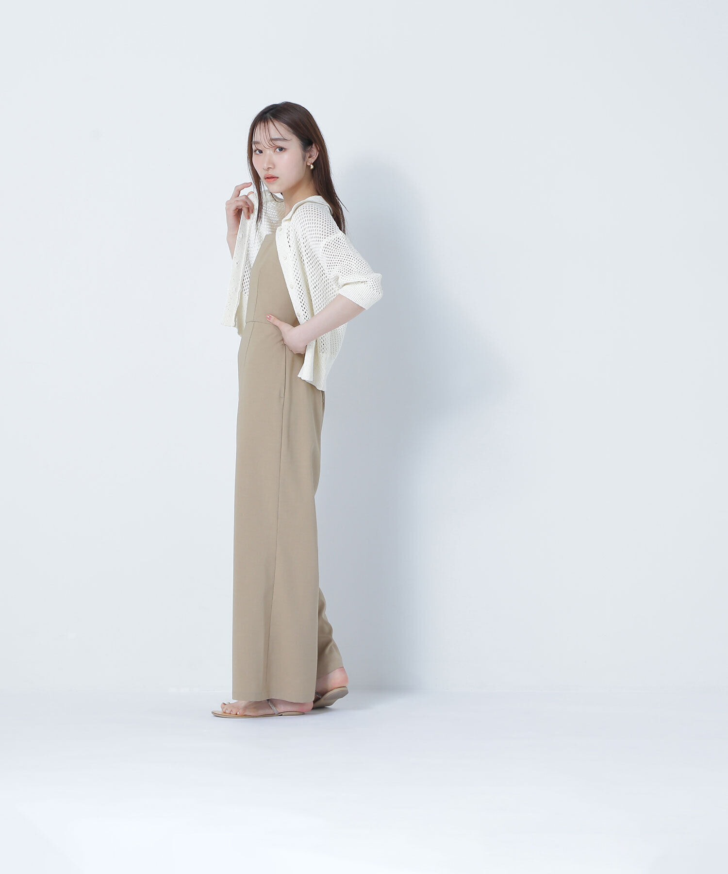  「スパンコールメッシュポロニット」|ニット・セーター|