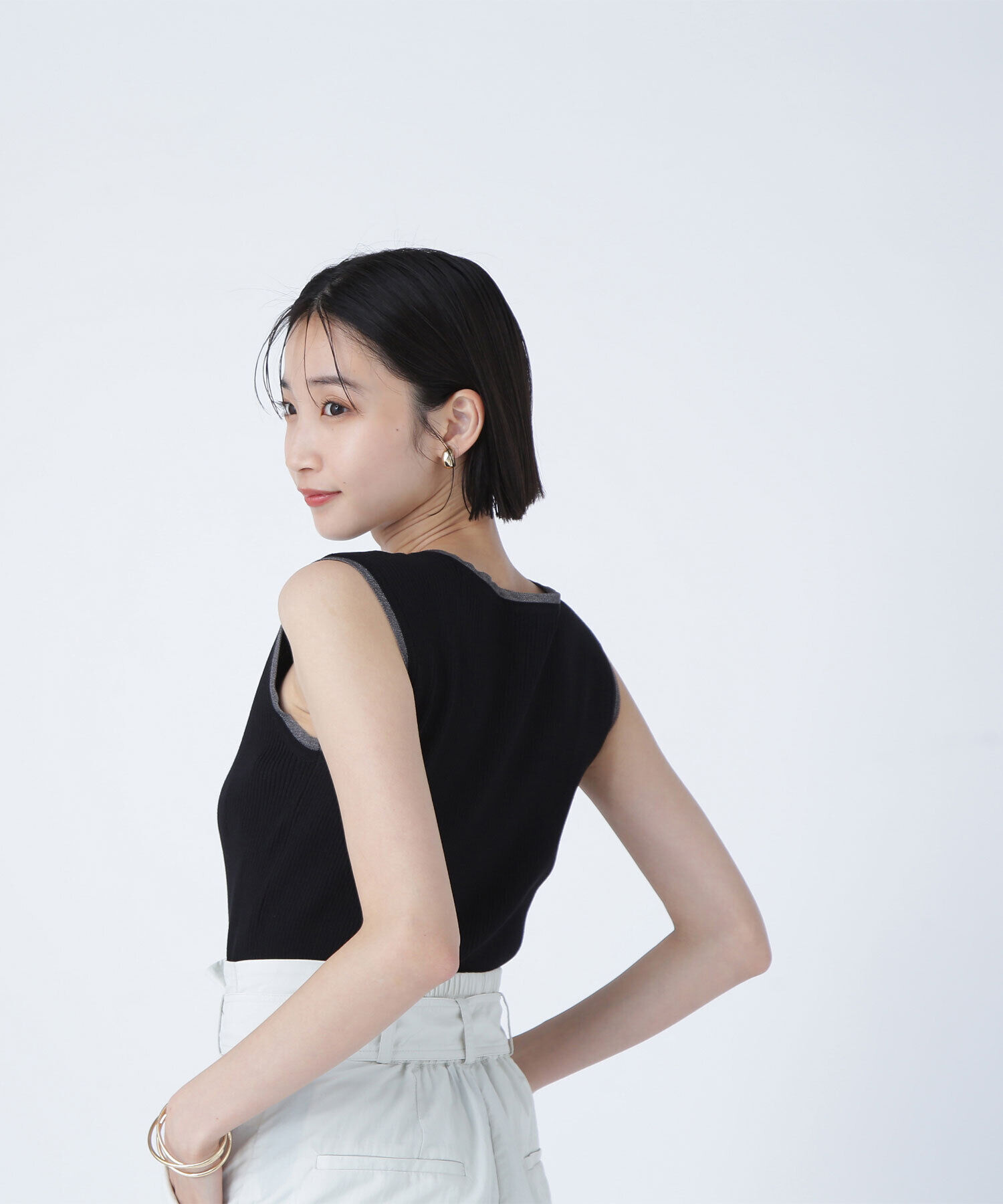  「シアートリミングリブニット」|ニット・セーター|