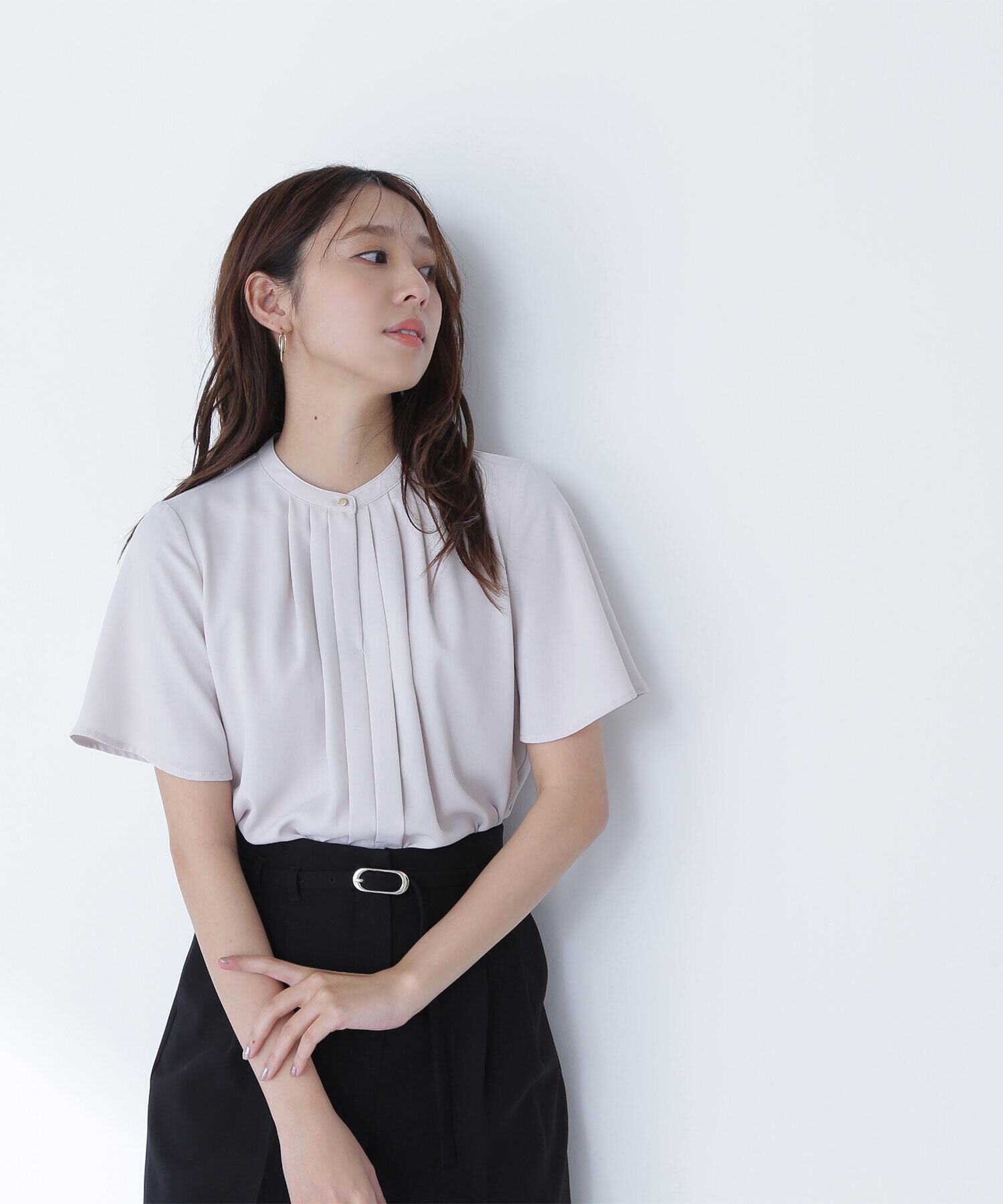  「フロントタックフレアスリーブブラウス」|シャツ・ブラウス|