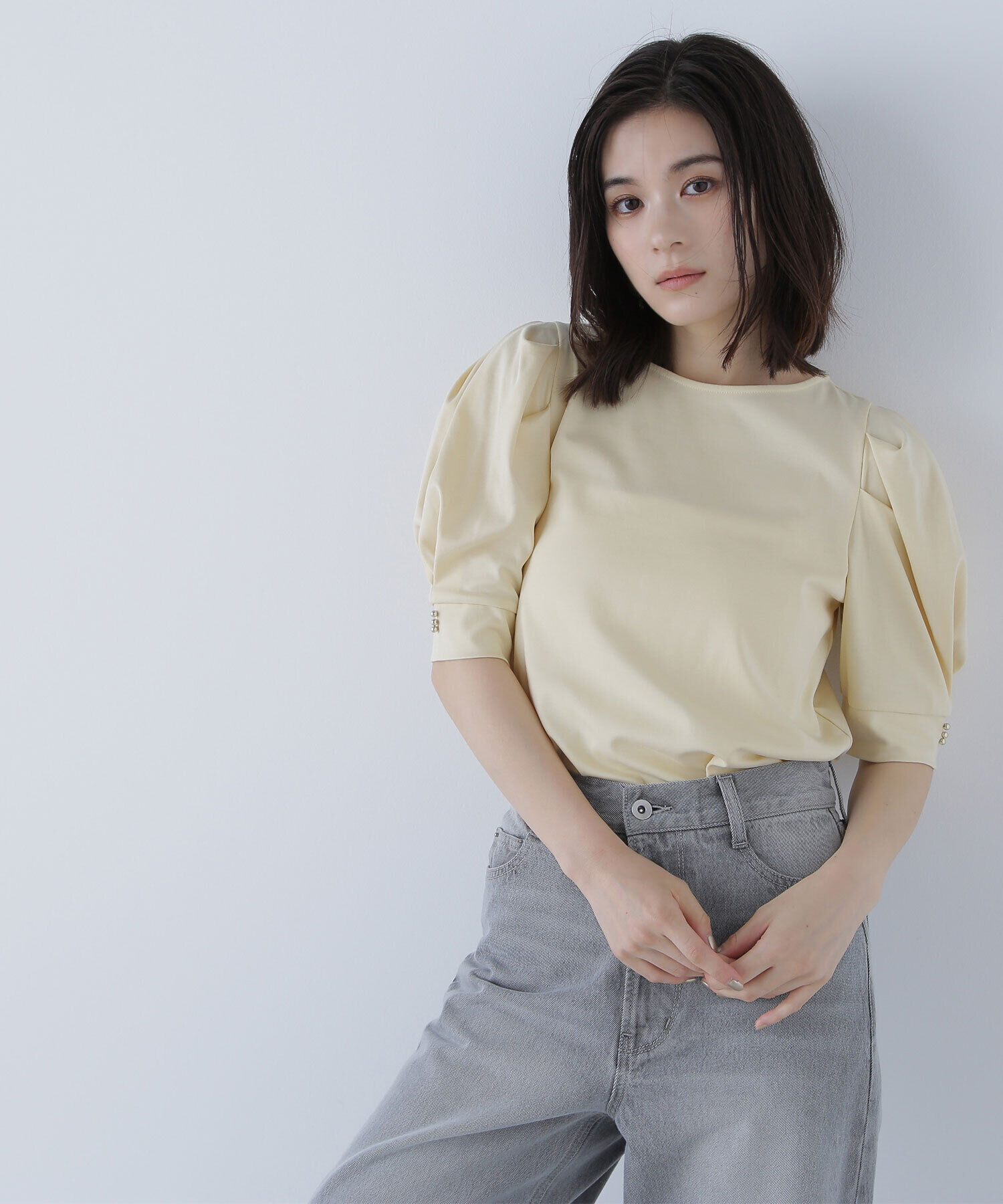  「パフスリーブカットソー」|Tシャツ・カットソー|クリームイエ