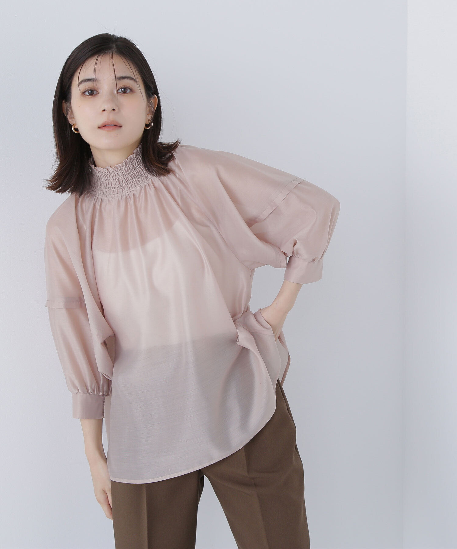  「シャーリングネックドルマンブラウス」|シャツ・ブラウス|