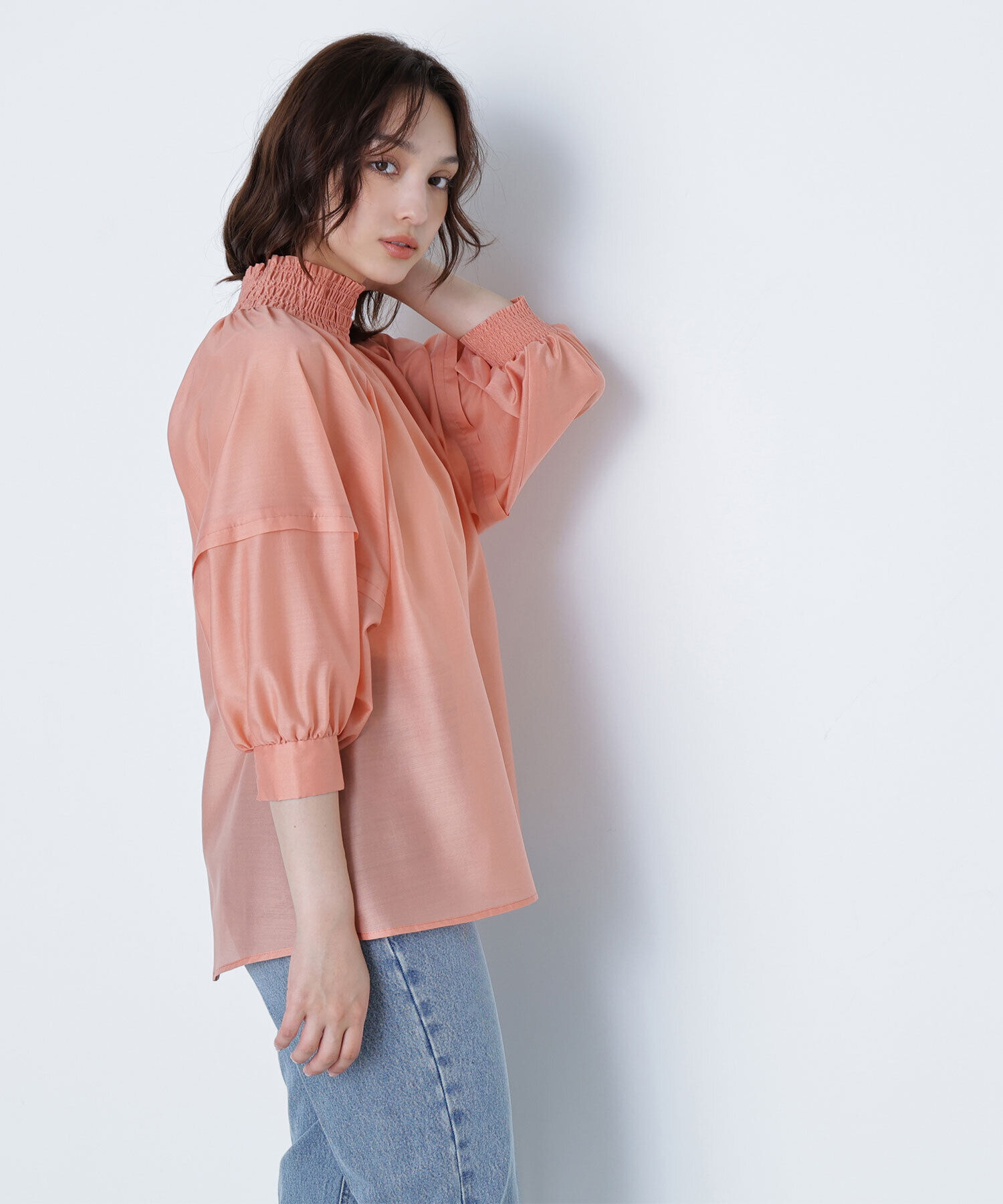  「シャーリングネックドルマンブラウス」|シャツ・ブラウス|