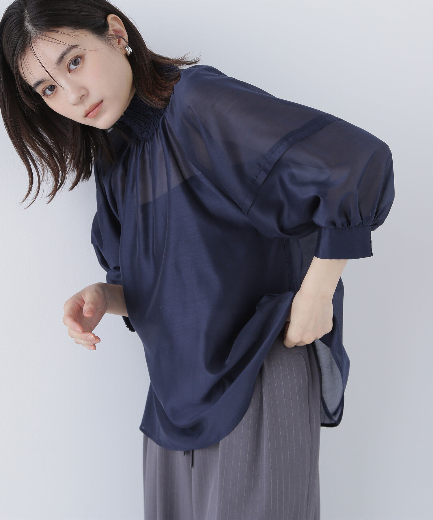  「シャーリングネックドルマンブラウス」|シャツ・ブラウス|