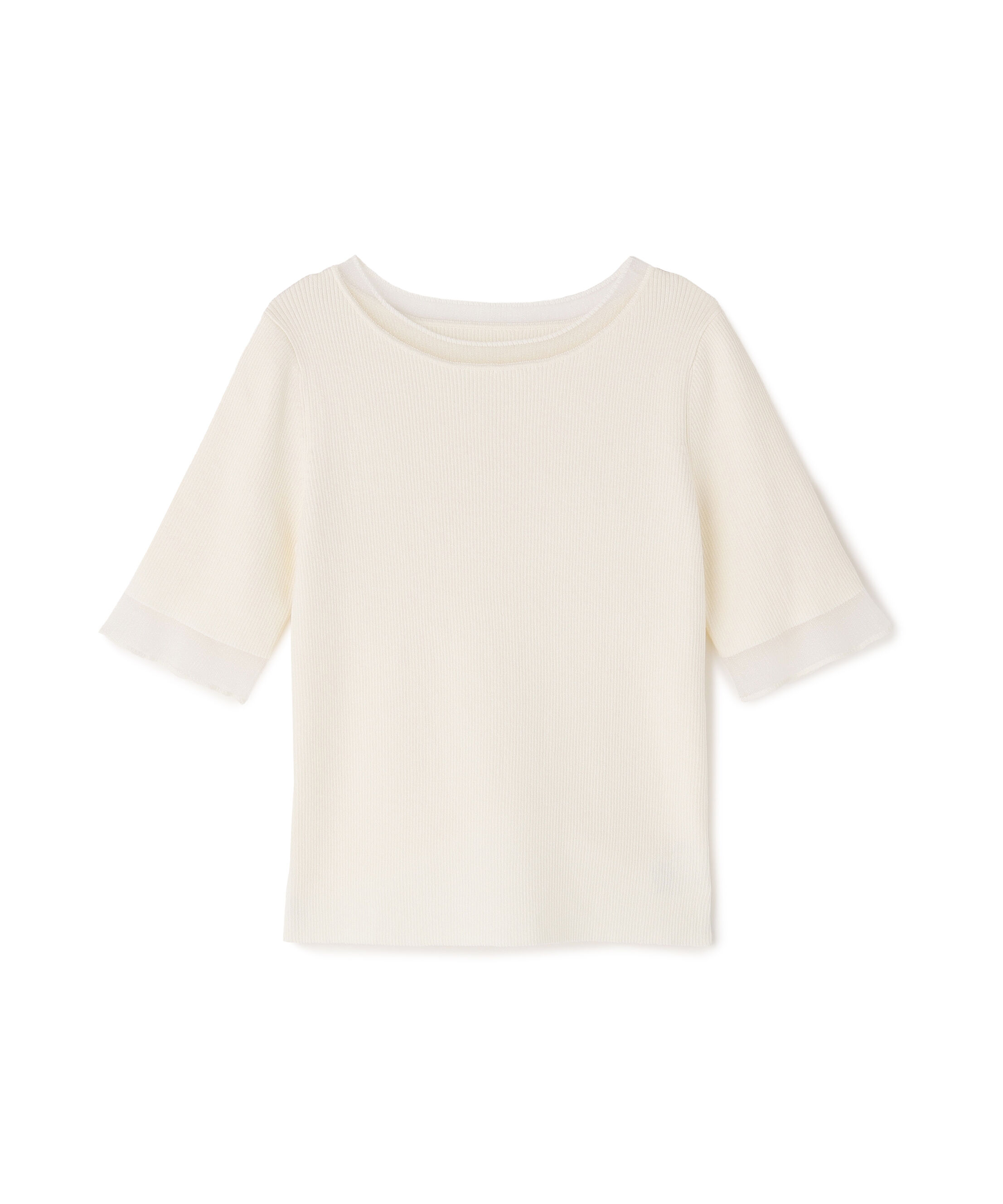  「シアー切替リブニット」|ニット・セーター|