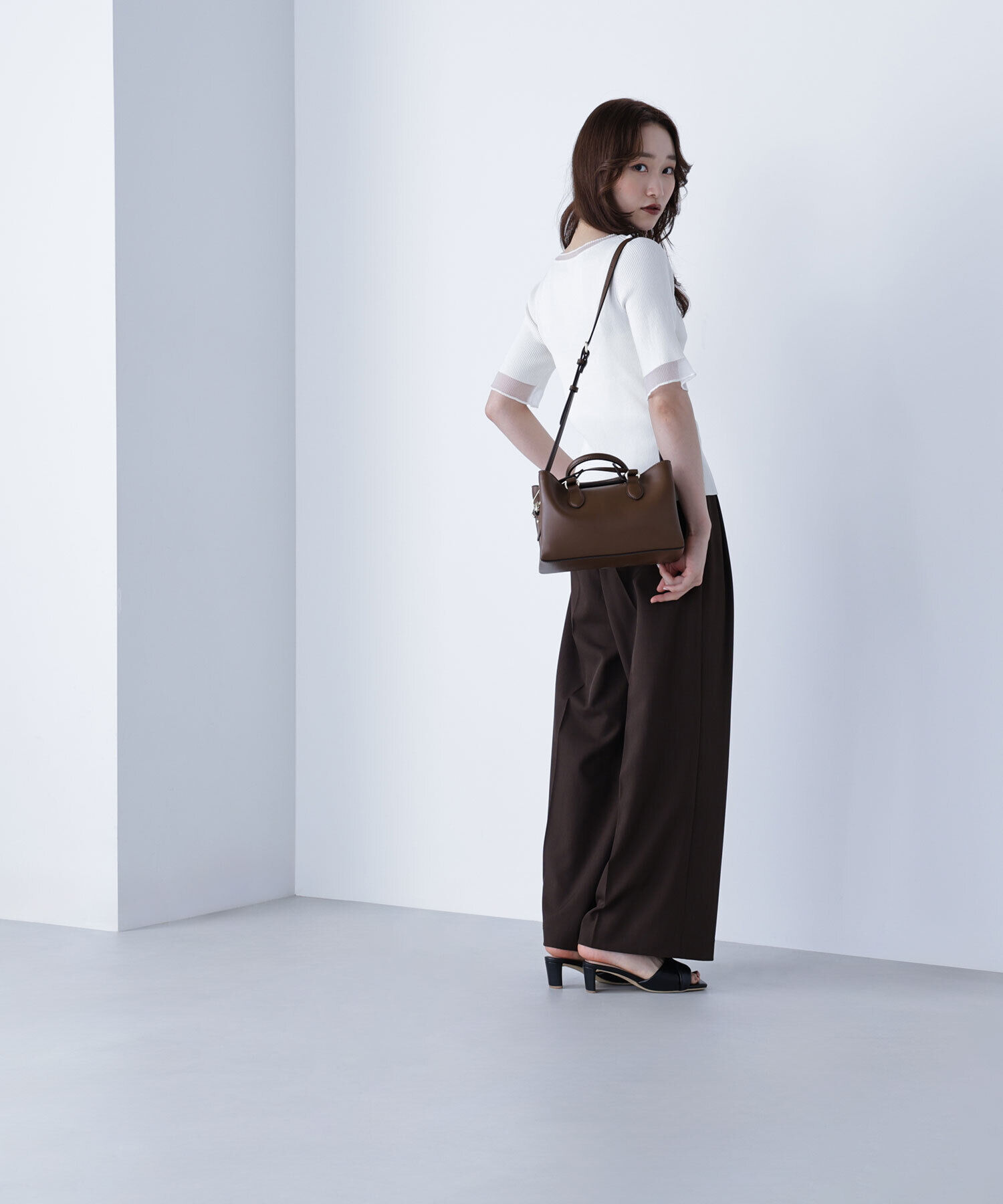  「シアー切替リブニット」|ニット・セーター|