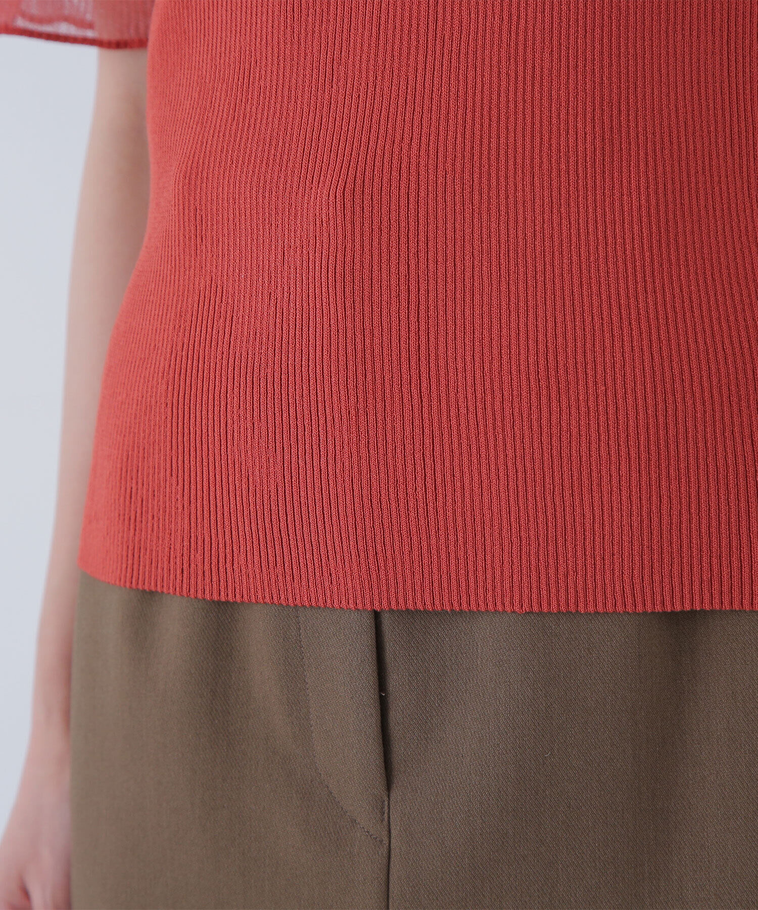  「シアー切替リブニット」|ニット・セーター|