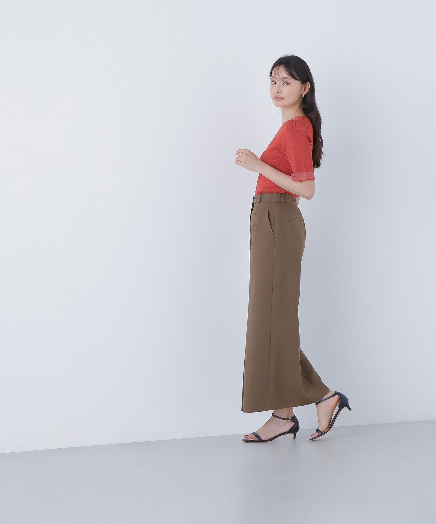  「シアー切替リブニット」|ニット・セーター|