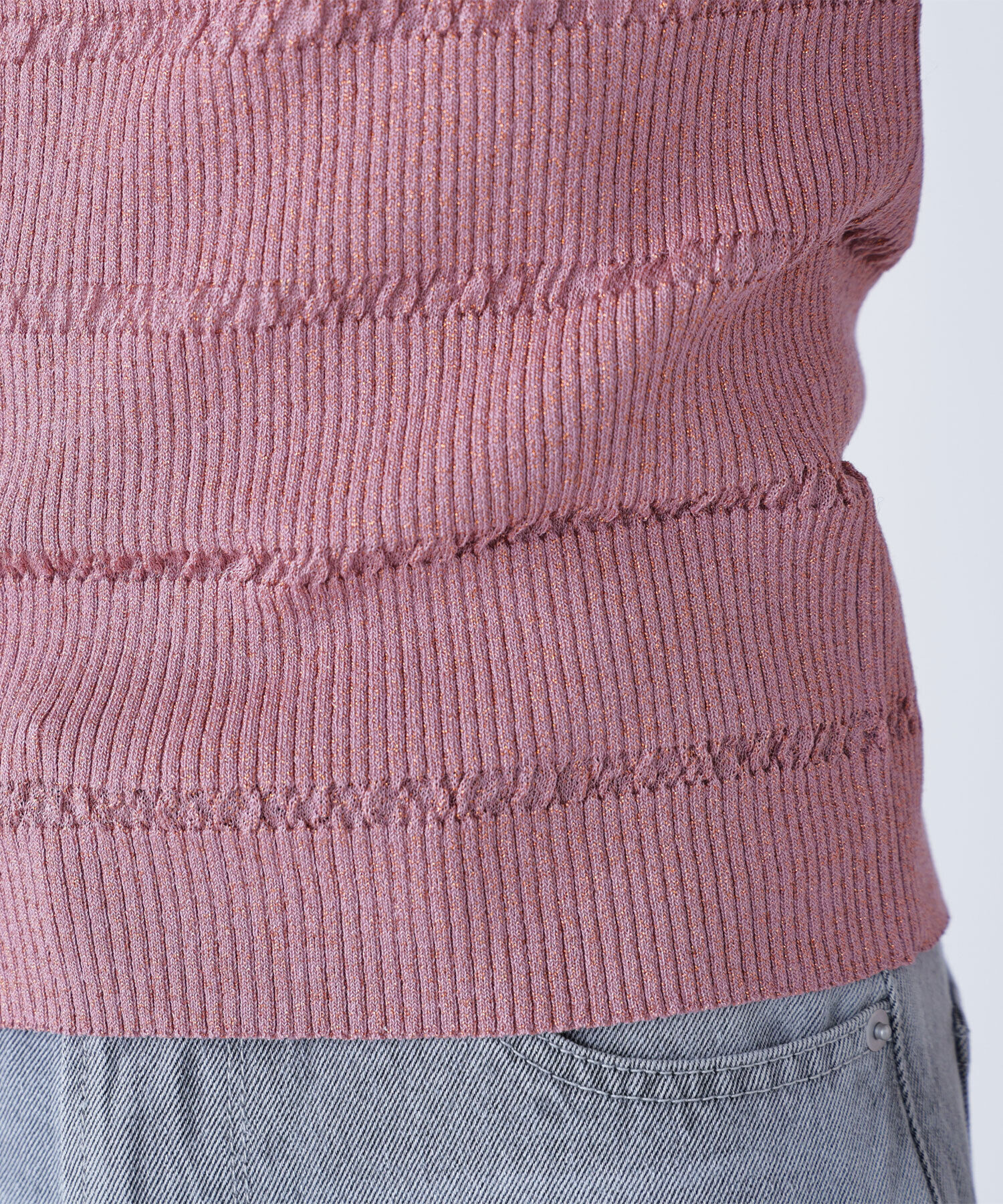  「切替ラメリブニット」|ニット・セーター|